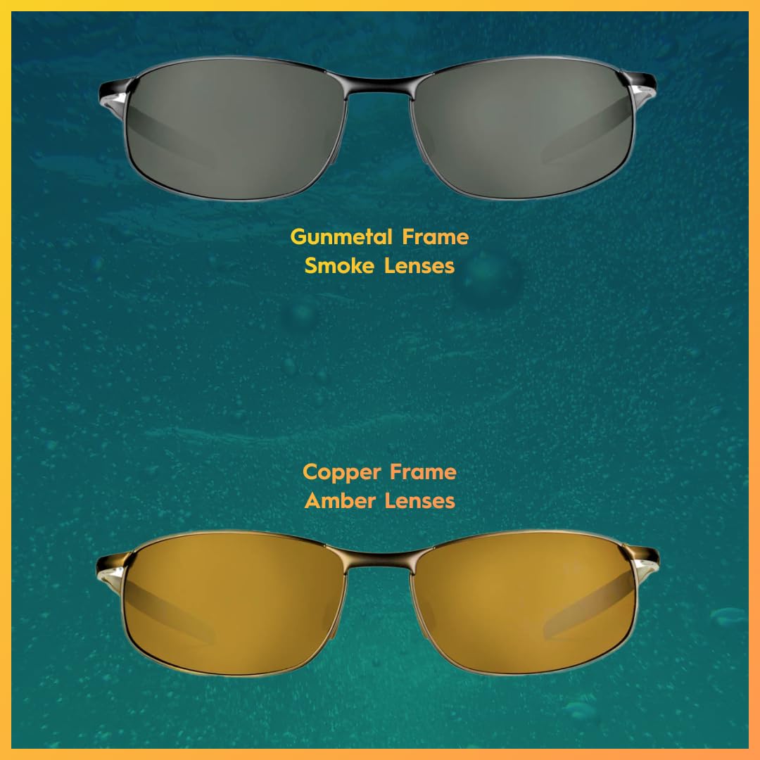 Flying Fisherman San Jose Polarized Sunglasses | Perfect for Driving, Fishing & Boating | 100% UV Protection | Gunmetal Frames/Smoke Lenses 🍁 All In One Marketplace Canada