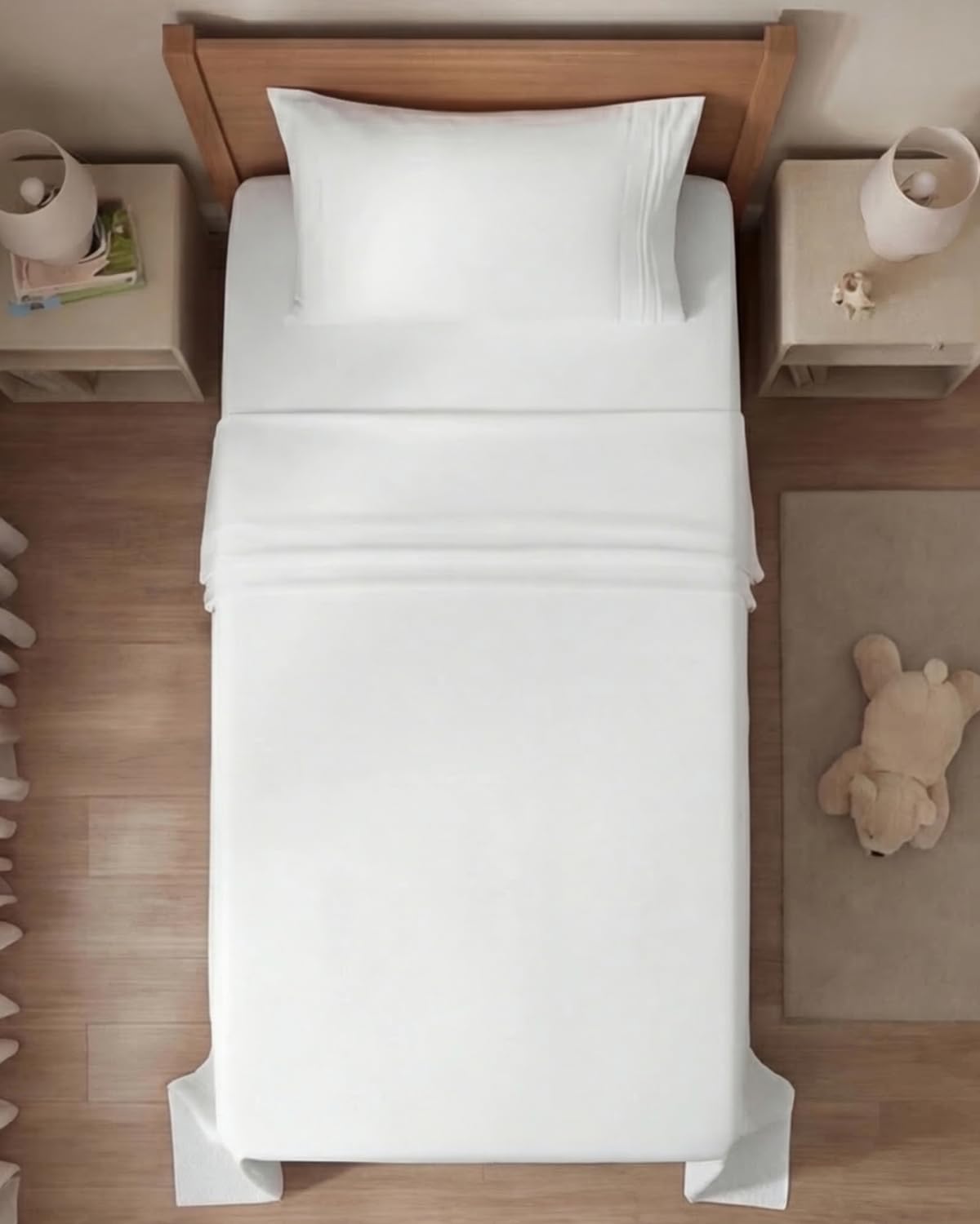 Twin Size Sheet Set - 3 Piece Set - Hotel Luxury Bed Sheets - Extra Soft - Deep Pockets - Easy Fit - Breathable & Cooling Sheets - Wrinkle Free - Comfy - White Bed Sheets – Twins Sheets - 3 PC 🍁 All In One Marketplace Canada