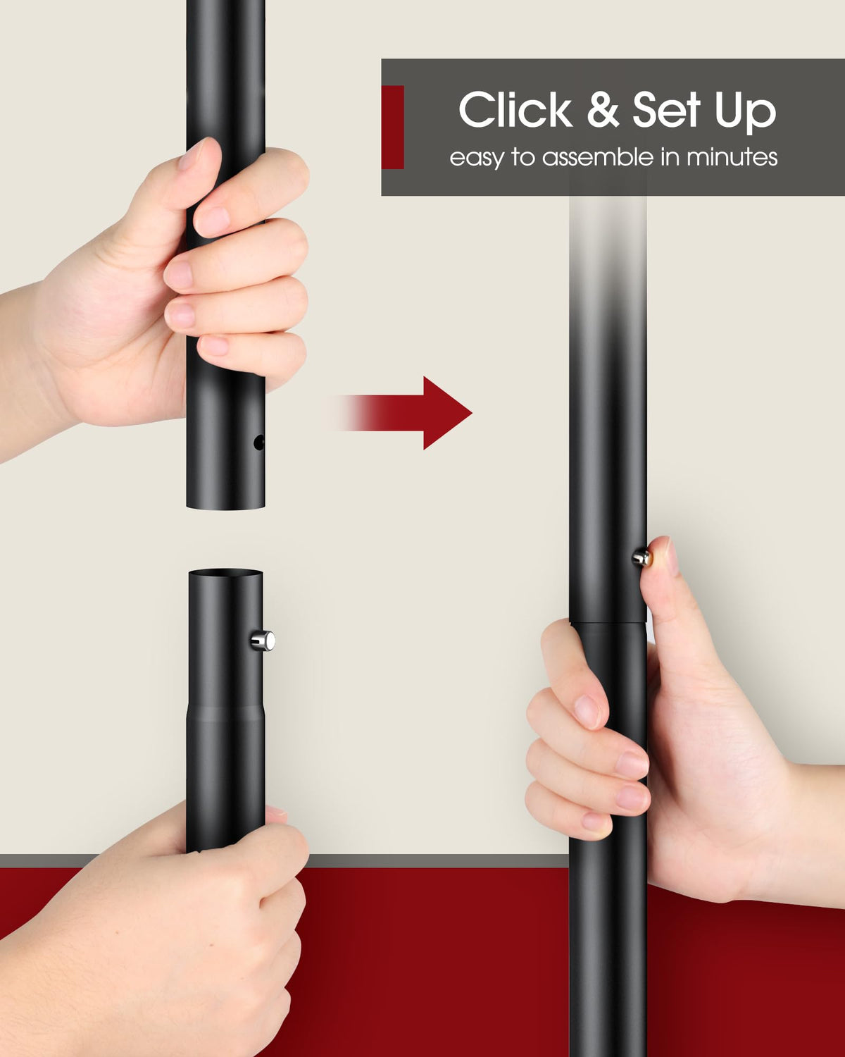 Sakugi Clothing Rack - Movable Multi-Functional Coat Rack with 4 Universal Wheels, Long-Lasting Metal Clothes Rack with Extra Storage Shelf for Bedroom, Office, Laundry(Black, 73W x 43.5D x 150H cm) 🍁 All In One Marketplace Canada