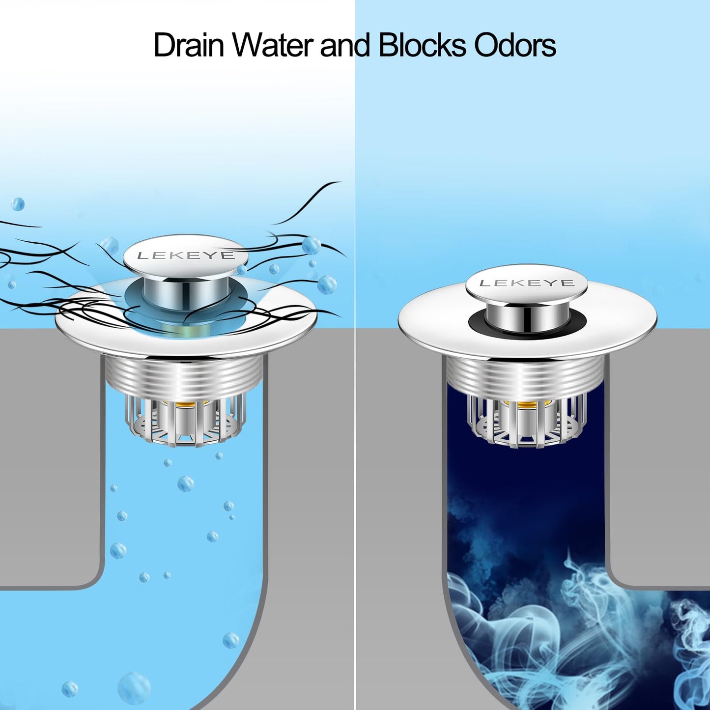 LEKEYE Tub Stopper | Shower Drain Hair Catcher | Pop-up Drain Stopper with Strainer | Bathroom Bathtub Plug | Drain Protector for 1-1/2 to 1-3/4" Bath Drain Hole 🍁 All In One Marketplace Canada