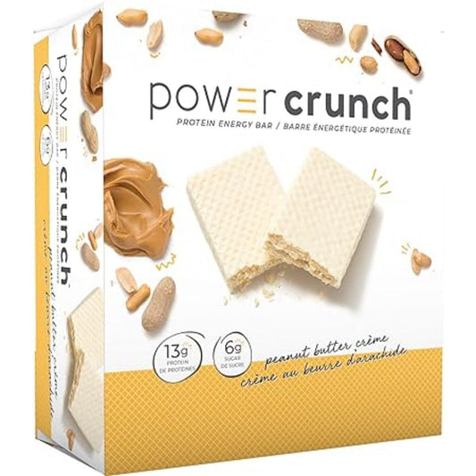 Power Crunch Protein Bars Peanut Butter Crème 12 Count – High Protein Wafer Bar, 13g Protein, Low Sugar, Cream-Filled Snack Bar 🍁 All In One Marketplace Canada