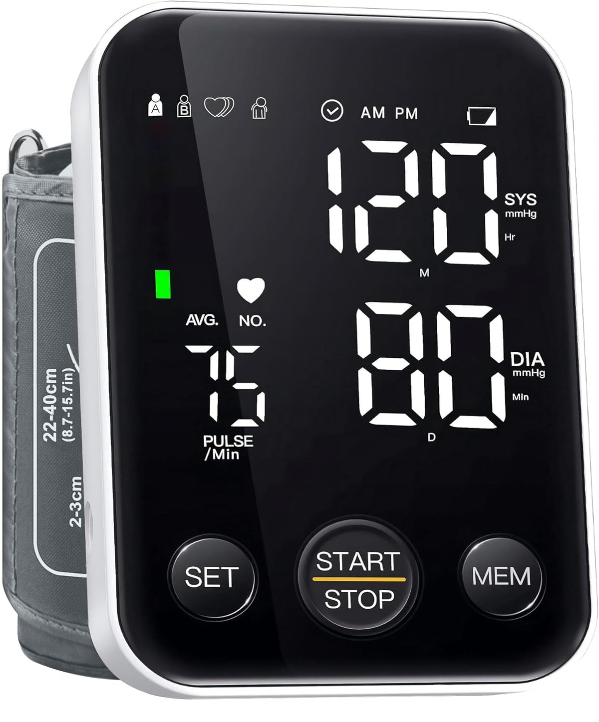 Blood Pressure Machine for Home Use Automatic Blood Pressure Monitor with 2x120 Reading Memory Adjustable Arm Cuff 8.7"-15.7" with Large LED Backlit Display Black 🍁 All In One Marketplace Canada