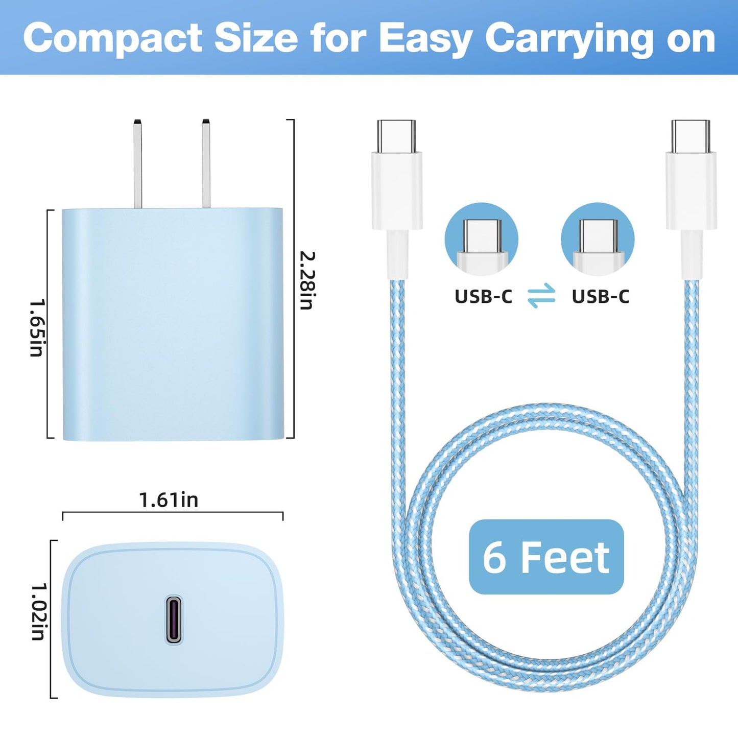 4 Pack USB C Charger for iPhone 16 15 Charger Fast Charging, 20W USB C Fast Charger Block with 6FT USB C to C Cable for iPhone 16 15 Pro Max/15 Plus/iPad Pro12.9/11,iPad Air,iPad mini Android Phones 🍁 All In One Marketplace Canada