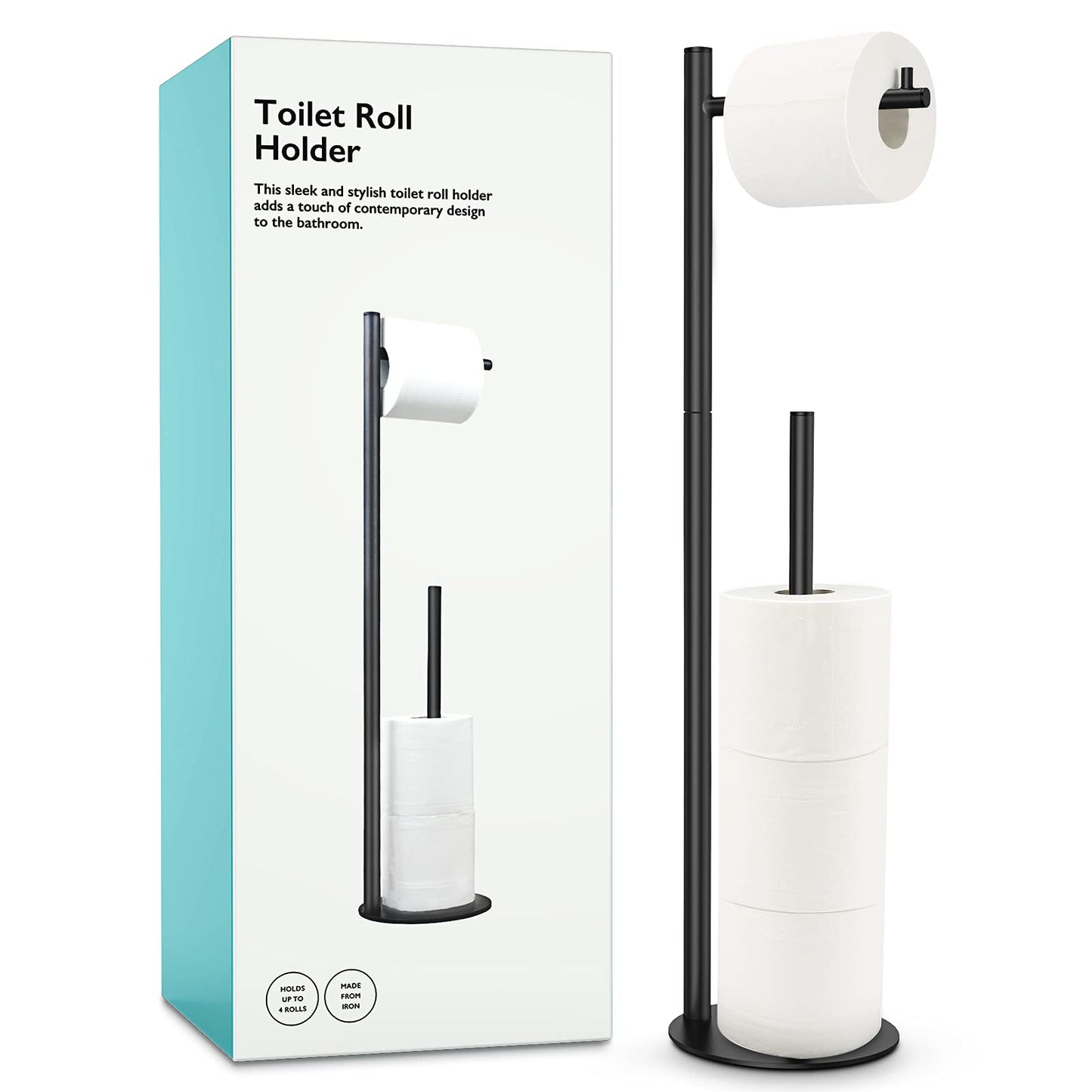 Toilet Paper Holder Stand, Bathroom Toilet Paper Roll Holder Stand with Reserve, Standing Toilet Paper Holder with Storage 🍁 All In One Marketplace Canada