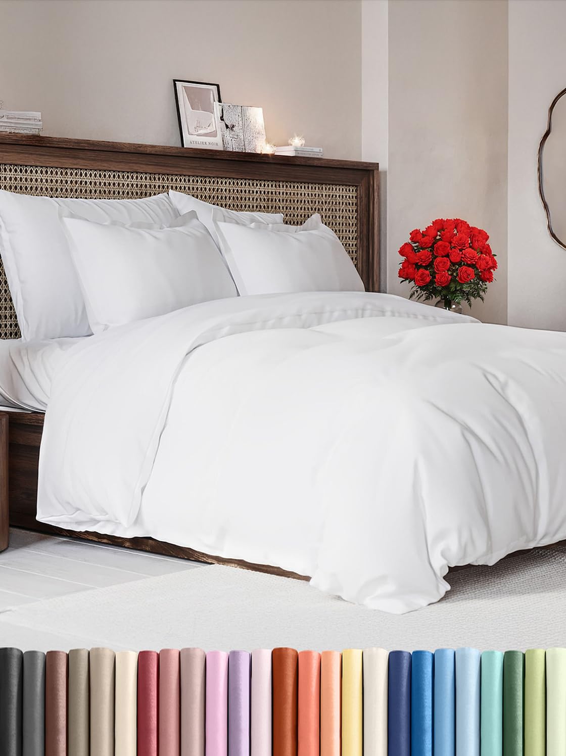 White Duvet Cover Queen Size - Extra Soft Queen Size Duvet Cover - Lightweight, Comfy, Cozy & Breathable - Easy Care & Fade Free with Zipper Closures & Ties - 90" x 90" Inches - Comforter Not Included 🍁 All In One Marketplace Canada