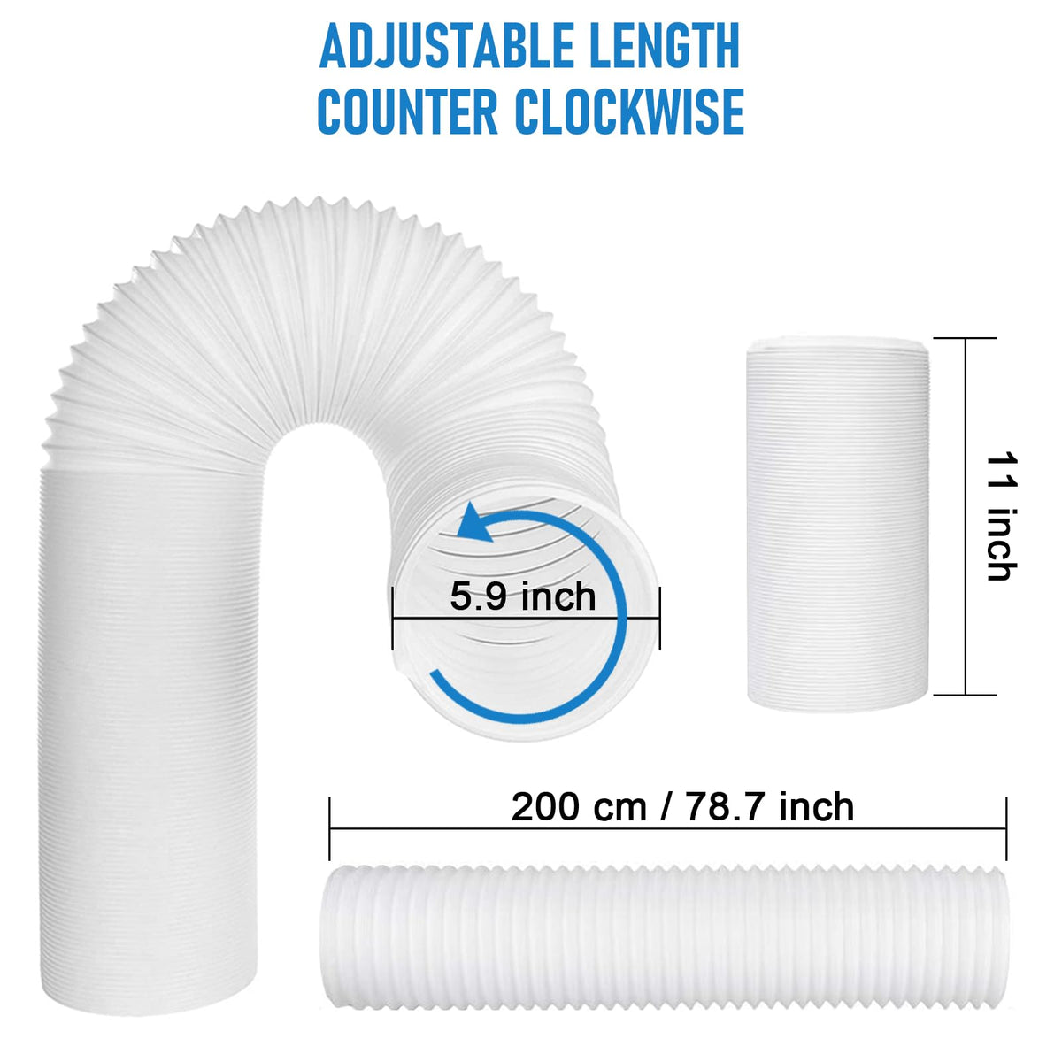 Portable Air Conditioner Window Kit with 5.9" Exhaust Hose, Portable AC Window Vent Kit for Sliding Window Seal with PVC Plate, Universal Coupler Fits 5.9 & 5.1 Inch Diameter Exhaust Hose 🍁 All In One Marketplace Canada
