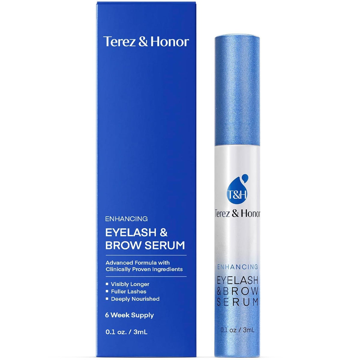 Terez & Honor Enhancing Lash & Brow Serum for Fuller, Thicker-Looking Lashes – Peptide Conditioner for Healthier-Looking Brows & Lashes, Gentle & Nourishing Formula 🍁 All In One Marketplace Canada