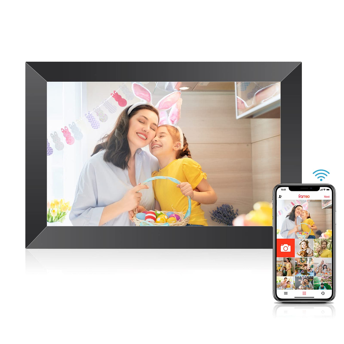 FRAMEO Digital Photo Frame 10.1 Inch, IPS Touch Screen Smart WiFi Digital Picture Frame with 32GB Storage, Wall Mountable, Auto-Rotate, Share Photos and Videos via App from Anywhere 🍁 All In One Marketplace Canada