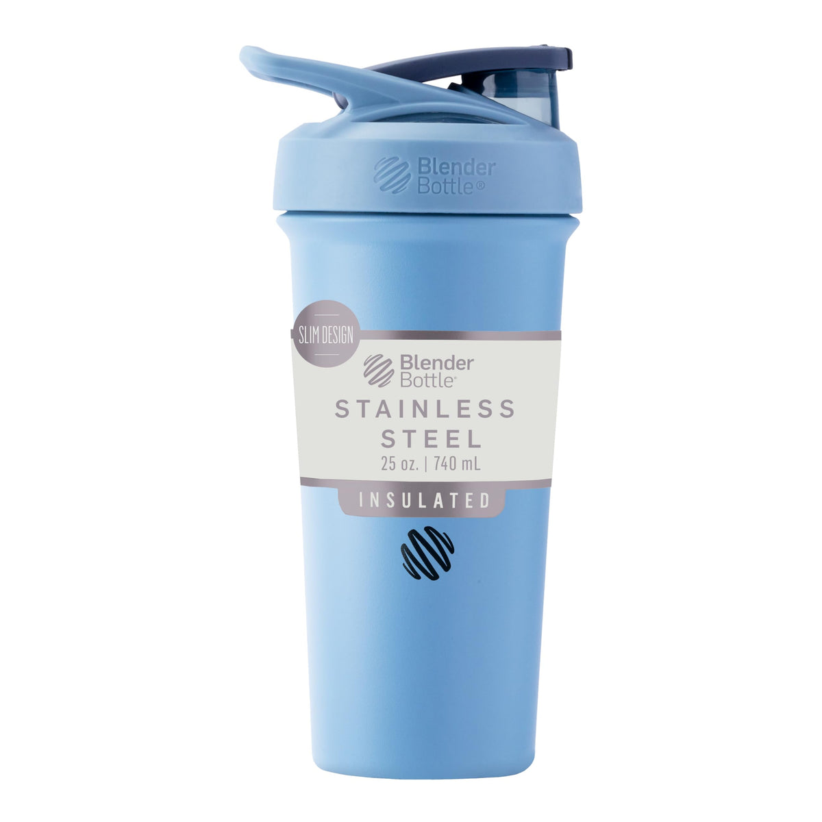 BlenderBottle Strada Sleek Shaker Cup Insulated Stainless Steel Water Bottle with Wire Whisk, 25-Ounce, Dusty Blue 🍁 All In One Marketplace Canada