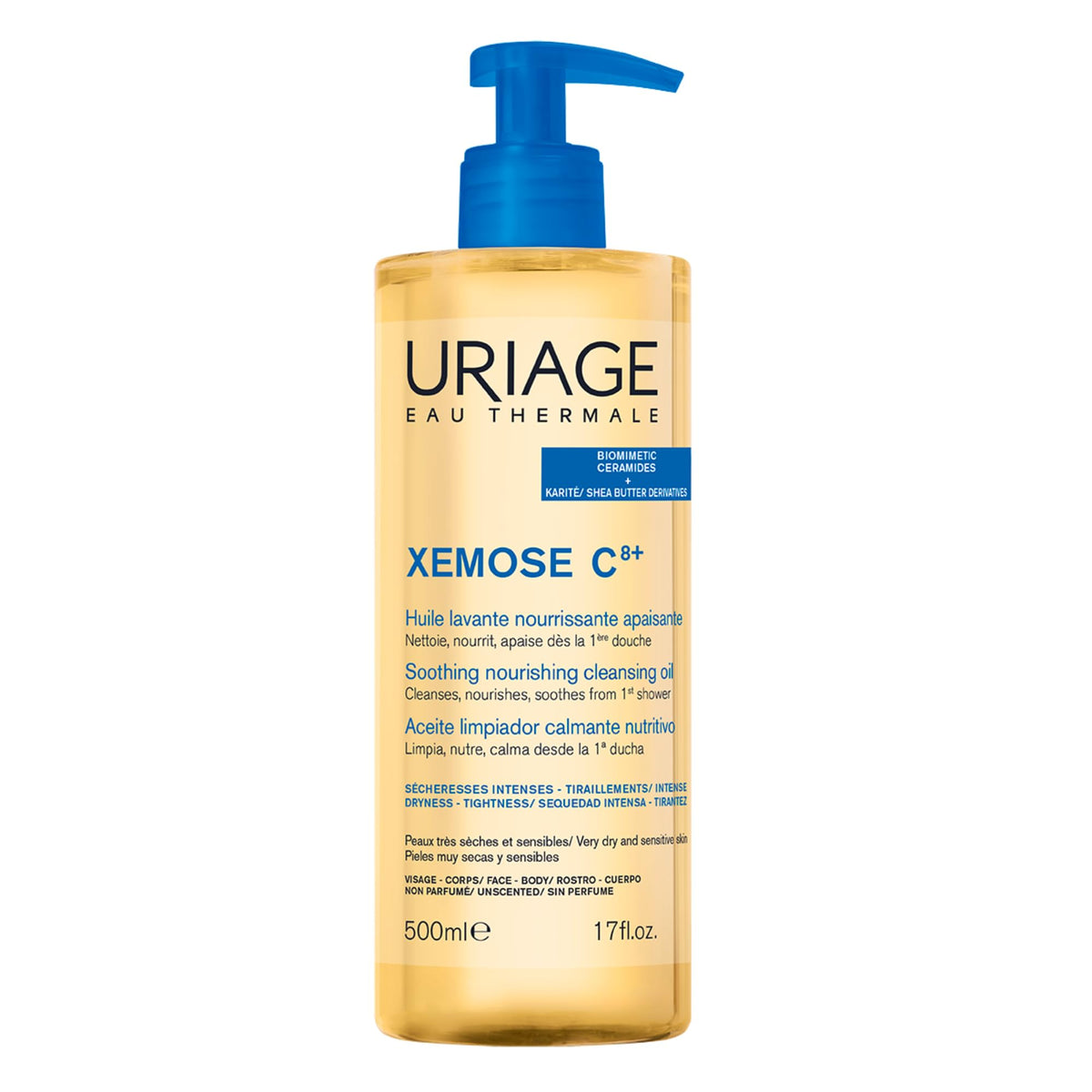 Uriage Xémose Cleansing Soothing Oil - Face & Body Cleanser & Shower Gel - Long-Lasting Comfort For Dry, Sensitive Skin Prone to Atopic Eczema - Soap-free, Fragrance-free For Your Whole Family - 500ml 🍁 All In One Marketplace Canada