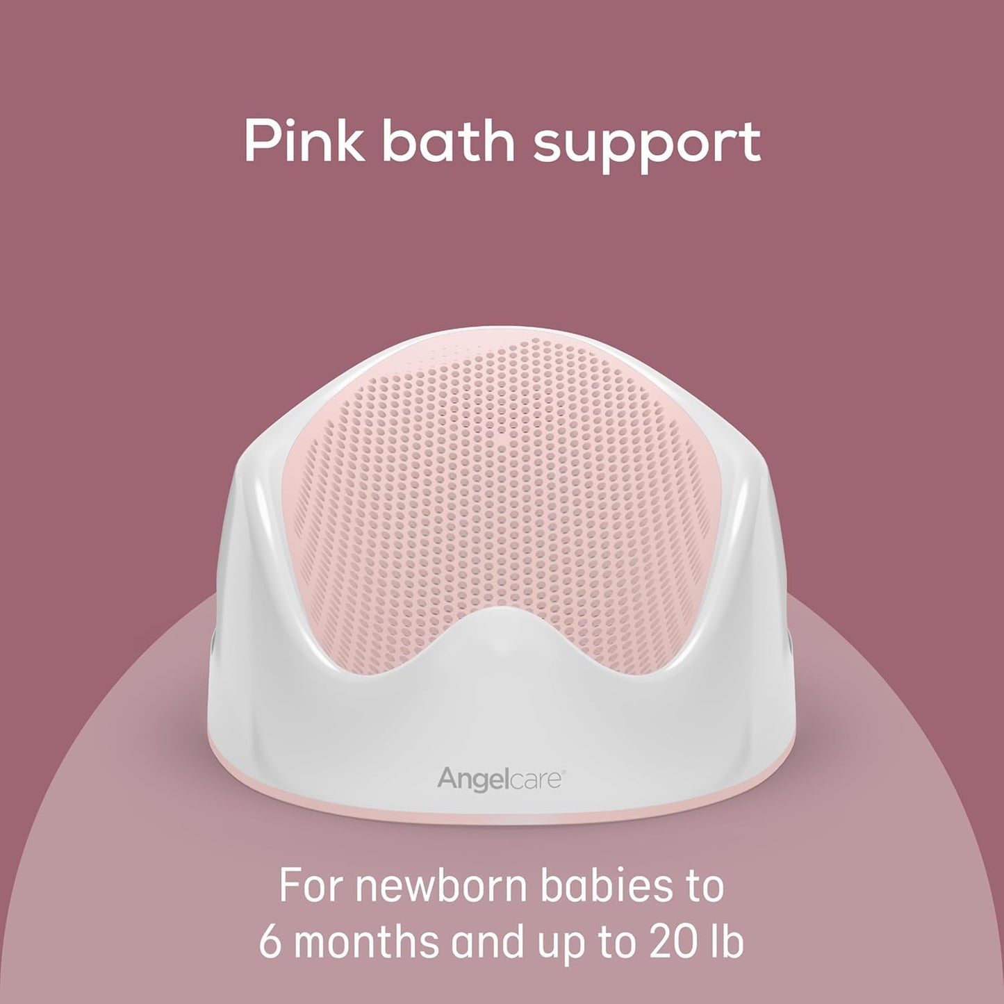 Angelcare Baby Bath Support, Pink, Birth to 6 Months, Made in Canada 🍁 All In One Marketplace Canada