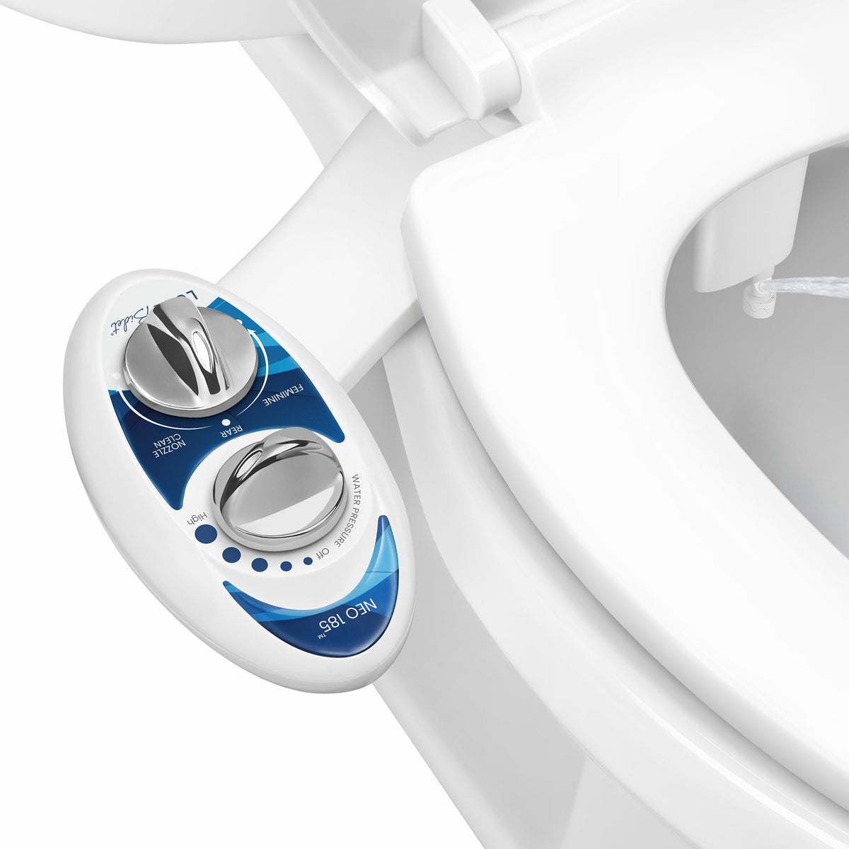 LUXE Bidet NEO 185 - Dual Nozzle, Self-Cleaning, Non-Electric Bidet Attachment for Toilet Seat, Adjustable Water Pressure, Rear & Feminine Wash (Blue) 🍁 All In One Marketplace Canada