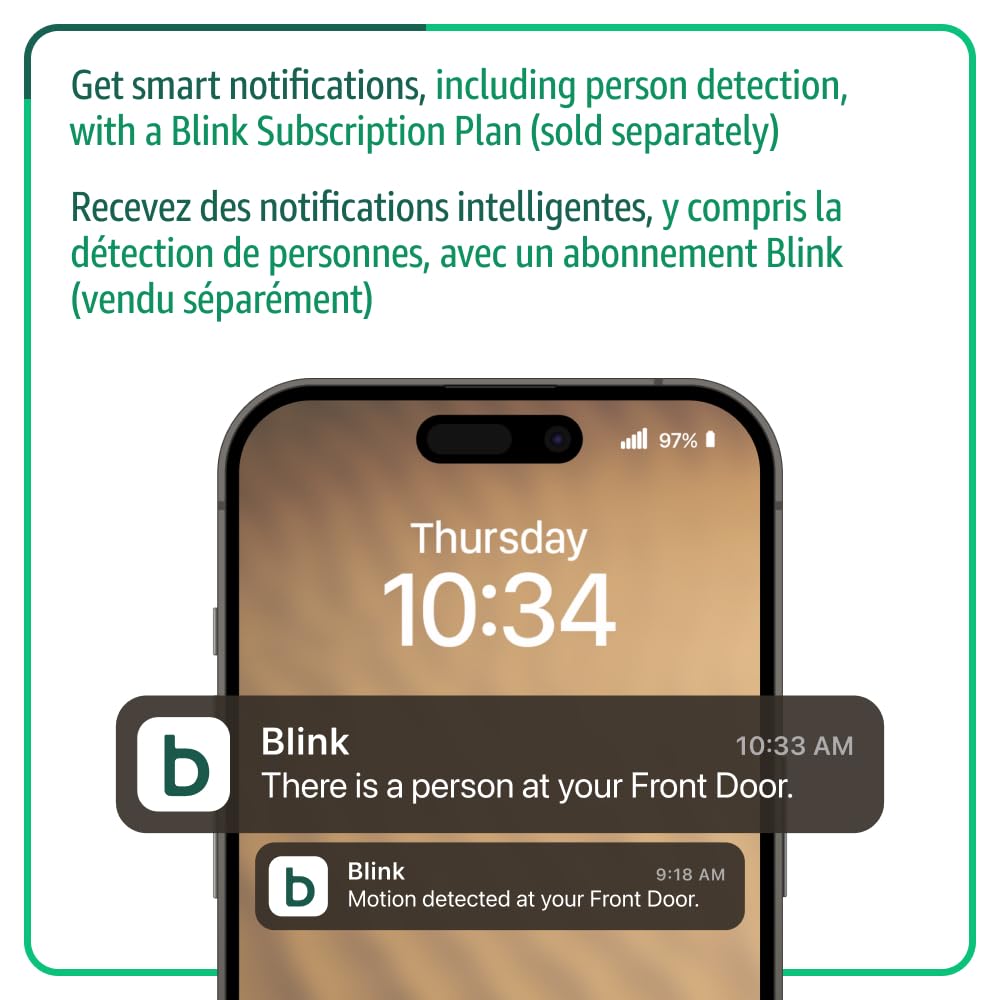 Blink Video Doorbell – Head-to-toe HD view, two-year battery, simple setup. Sync Module Core included – System (Black) 🍁 All In One Marketplace Canada