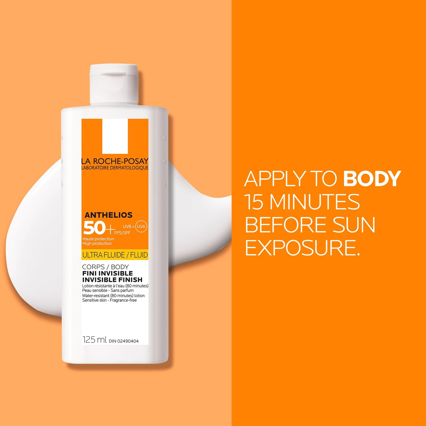 La Roche-Posay Anthelios Ultra Fluid Body Sunscreen Broad Spectrum SPF 50+, Reef Safe, Non-Greasy Matte Finish, 80 Min Water & Sweat Resistant, Fragrance Free, Dermatologist Recommended, 125ML 🍁 All In One Marketplace Canada