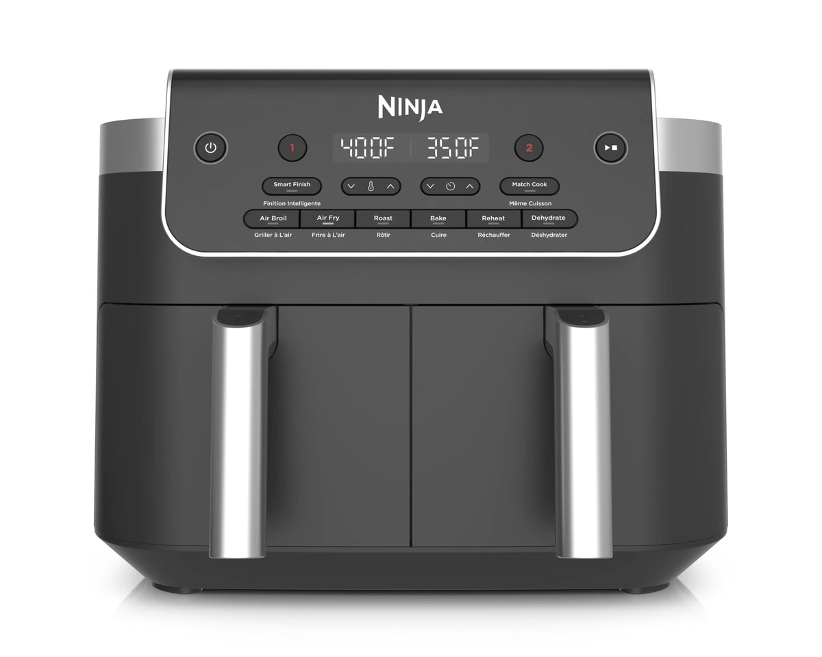 Ninja® 8‑Qt DualZone™ Air Fryer with 2 Independent Baskets, Smart Finish, Match Cook, 6‑in‑1 Family‑Size Cooking, DZ801C (Canadian Version) 🍁 All In One Marketplace Canada