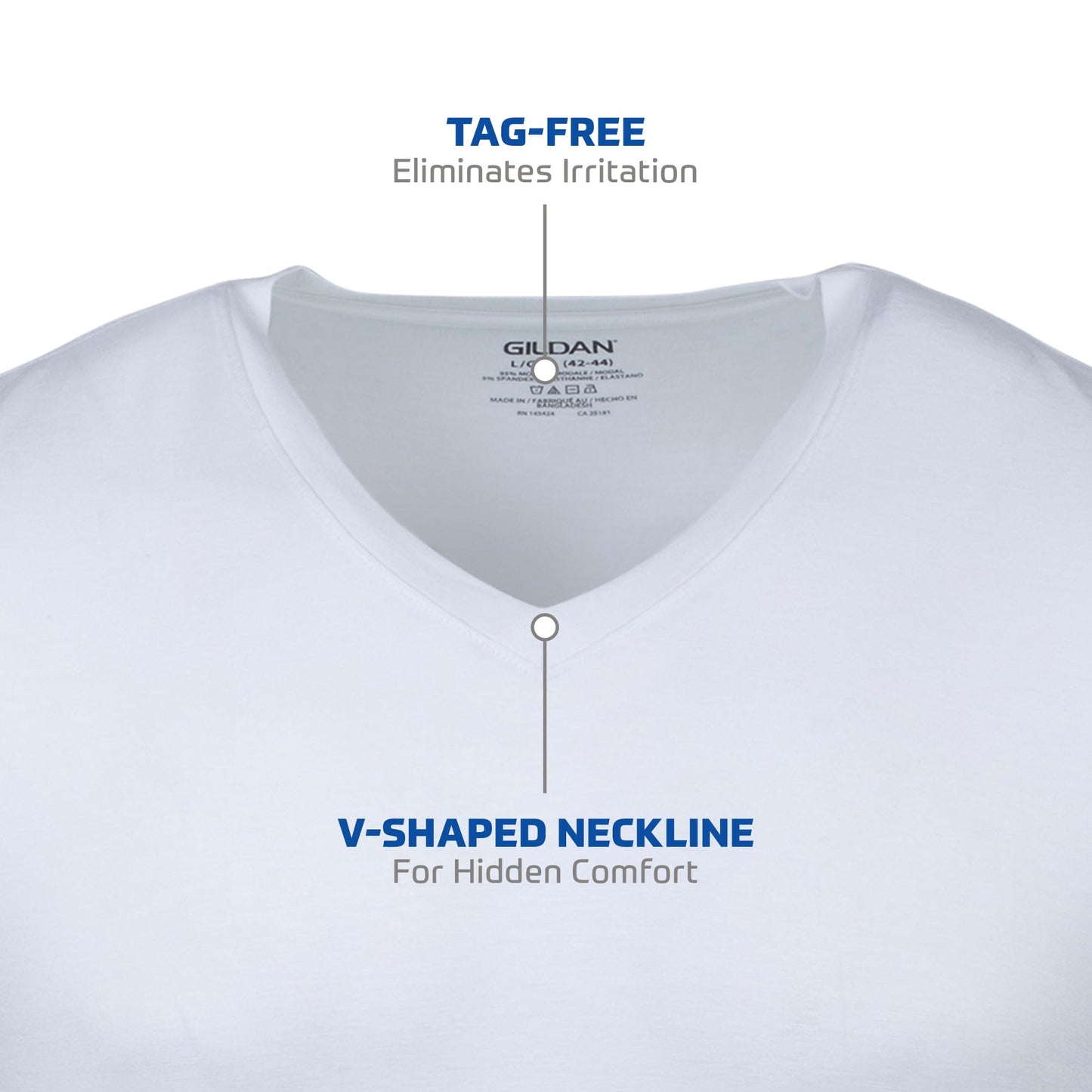 Gildan Men's V-Neck T-Shirts, Multipack, Style G1103, White (6-Pack), Medium 🍁 All In One Marketplace Canada