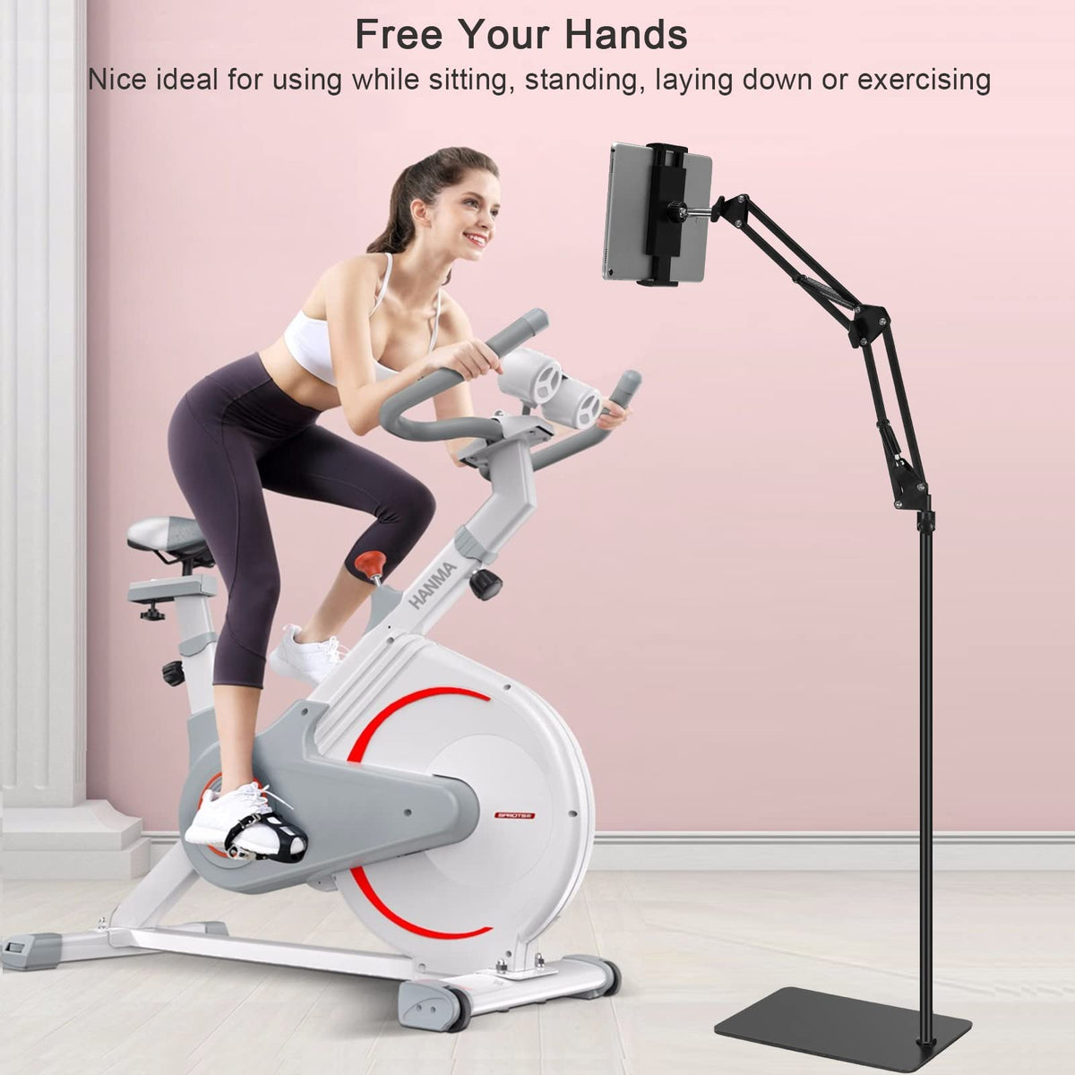 SAMHOUSING Tablet Floor Stand, Adjustable Universal 360-degree Rotatable Metal Tablet Holder, Phone Stand for iPad/iPhoneX/iPad Pro or Other 4.7~12.9 Inch-Screen Devices (Black) 🍁 All In One Marketplace Canada