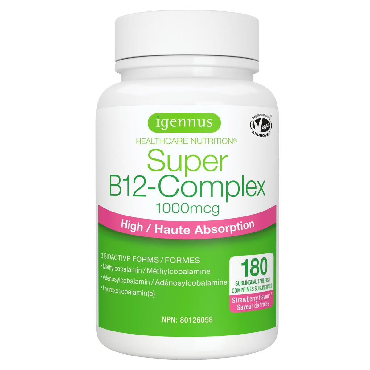 Igennus Sublingual Vitamin B12-Complex 1000mcg, Methylated B12, 180 Serving 🍁 All In One Marketplace Canada