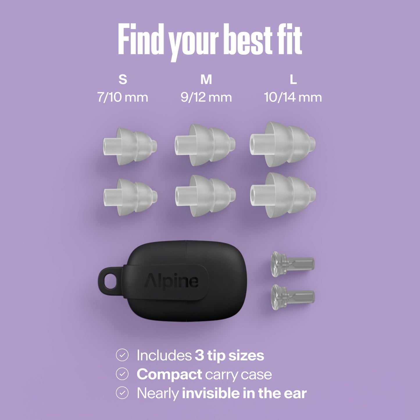 Alpine PartyPlug Concert Ear Plugs - Noise Reduction Ear Plugs for Party, Concert, Festival and Music - Reusable Earplugs (Transparent (Multisize)) 🍁 All In One Marketplace Canada