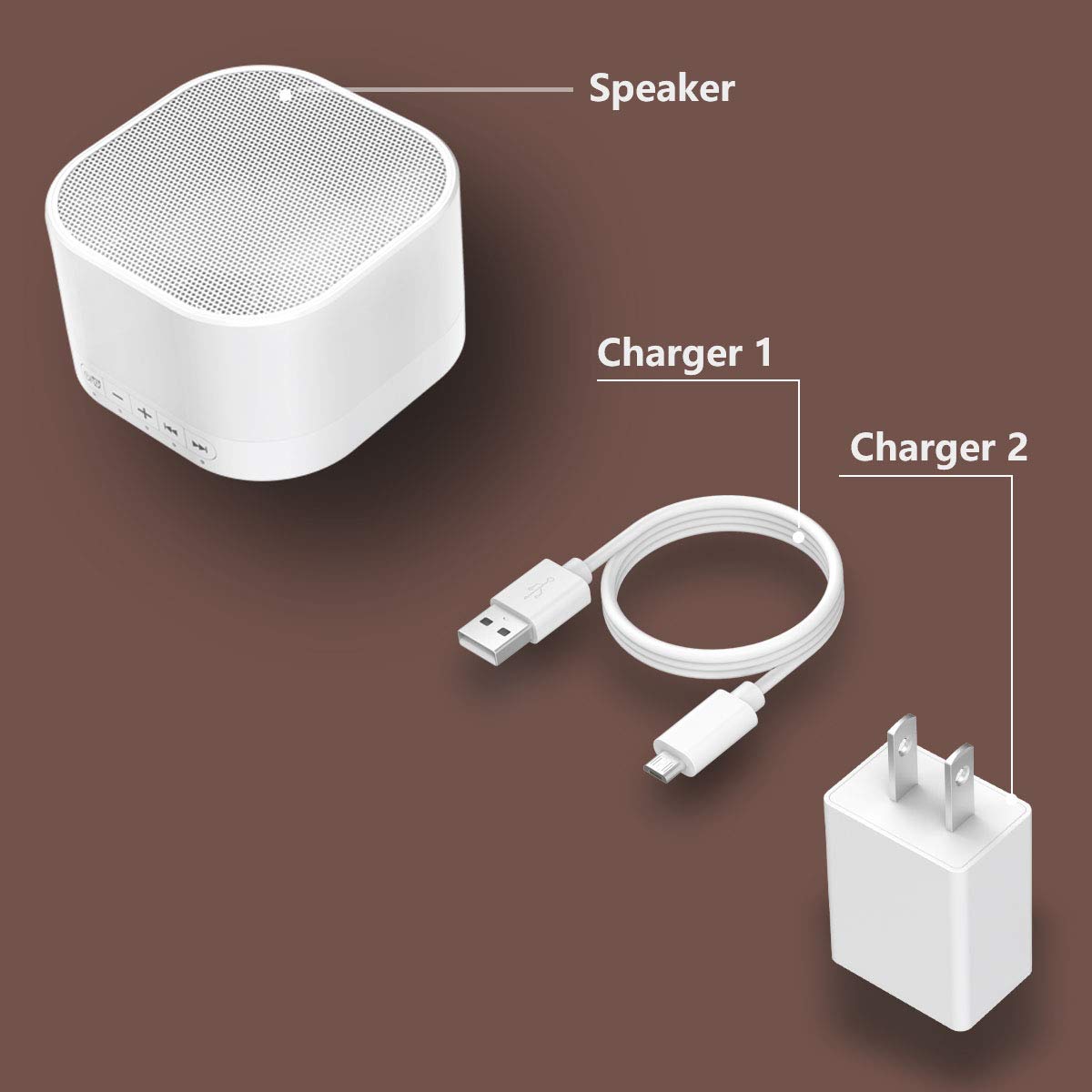 Magicteam Sleep Sound White Noise Machine with 20 Natural Soothing Sounds and Memory Function 32 Levels of Volume Powered by AC or USB and Sleep Timer Sound Therapy for Baby Kids Adults (White) 🍁 All In One Marketplace Canada