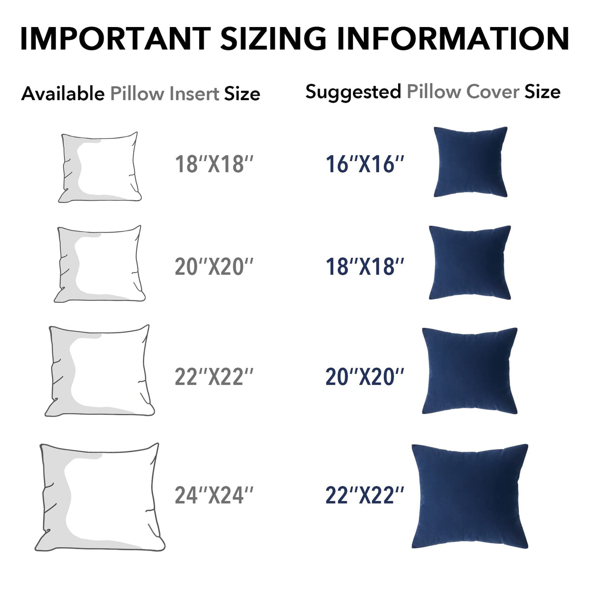 Oubonun 18 x 18 Throw Pillow Inserts Pack of 2 🍁 All In One Marketplace Canada