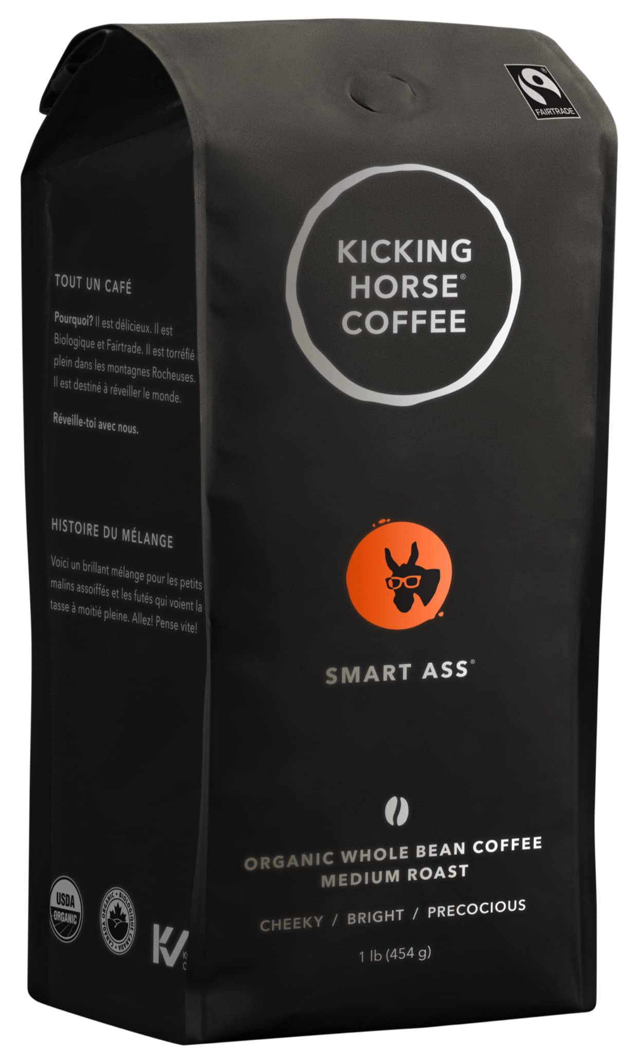 Kicking Horse Coffee, Smart Ass, Medium Roast, Whole Bean, 1 lb - Certified Organic, Fairtrade, Kosher Coffee 🍁 All In One Marketplace Canada