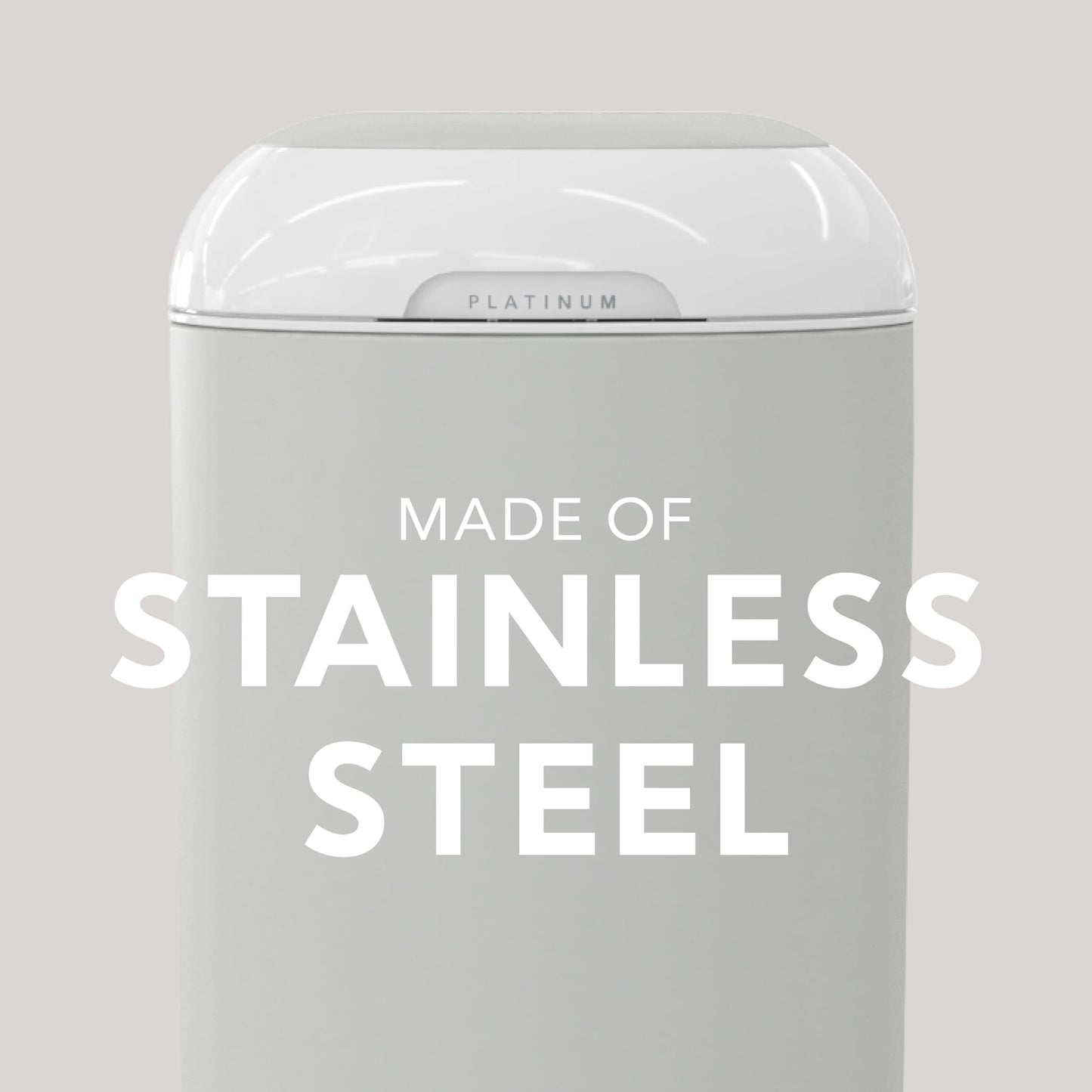 Diaper Genie Platinum Diaper Pail, Stone Grey - Made in Durable Stainless Steel and Includes 1 Easy Roll Refill with 18 Bags 🍁 All In One Marketplace Canada