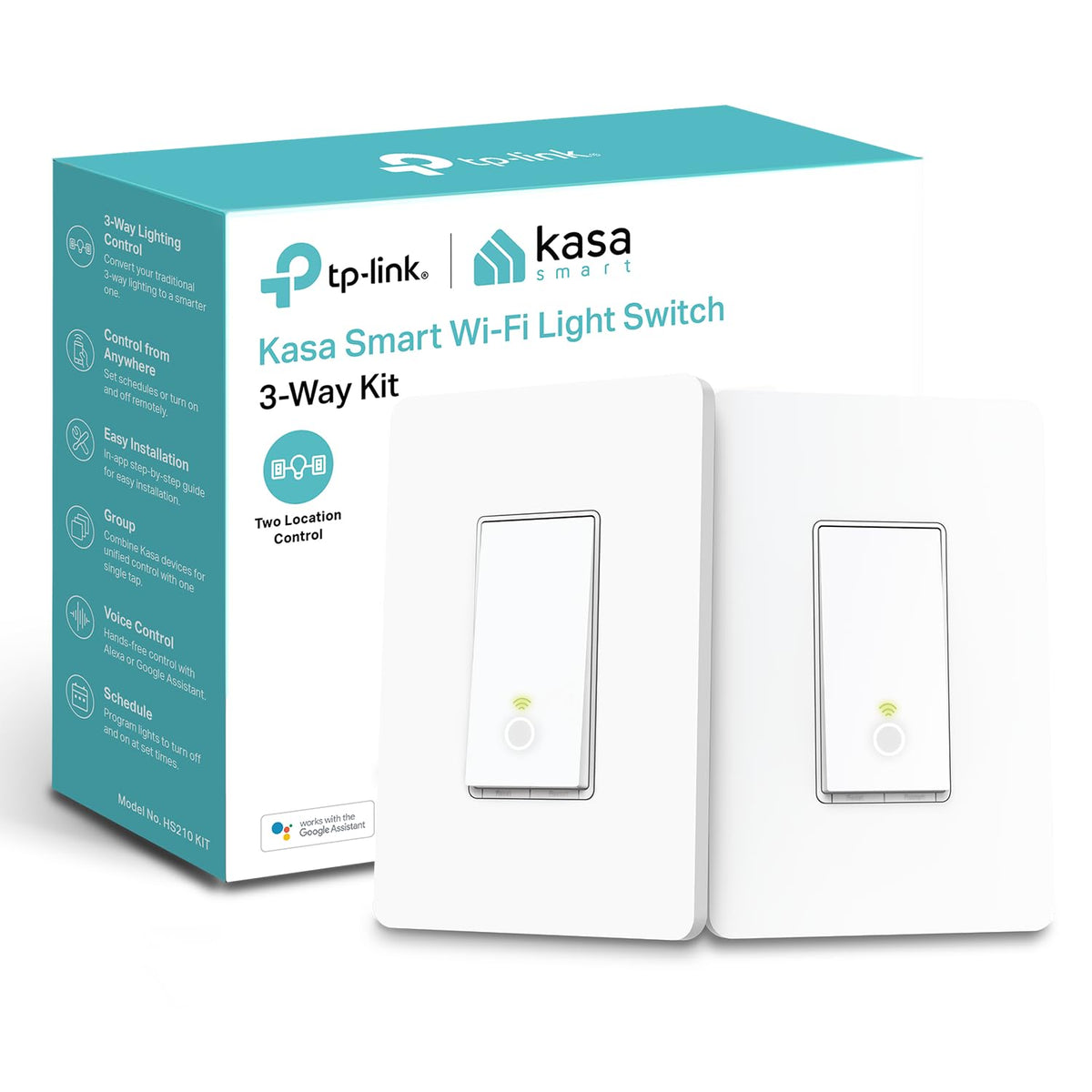 Kasa Smart 3-Way Light Switch Kit by TP-Link (HS210 KIT) - Neutral Wire and 2.4GHz Wi-Fi Connection Required, Works with Alexa and Google Home, No Hub Required, UL Certified, White,2 Count (Pack of 1) 🍁 All In One Marketplace Canada