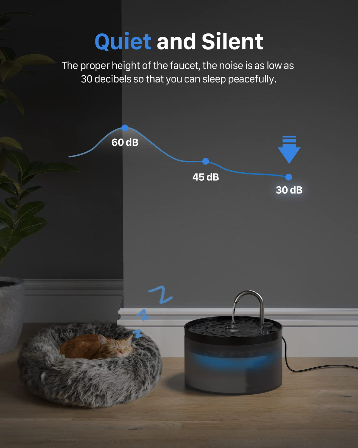 Cat Water Fountain Cat Fountain: GIOTOHUN 2L Water Fountains Indoor Cats - Super Silent Pet Waterer Fountains for Cats - Easy Cleaning - Black - Pets Feeding & Watering Supplies - for Small Animals 🍁 All In One Marketplace Canada