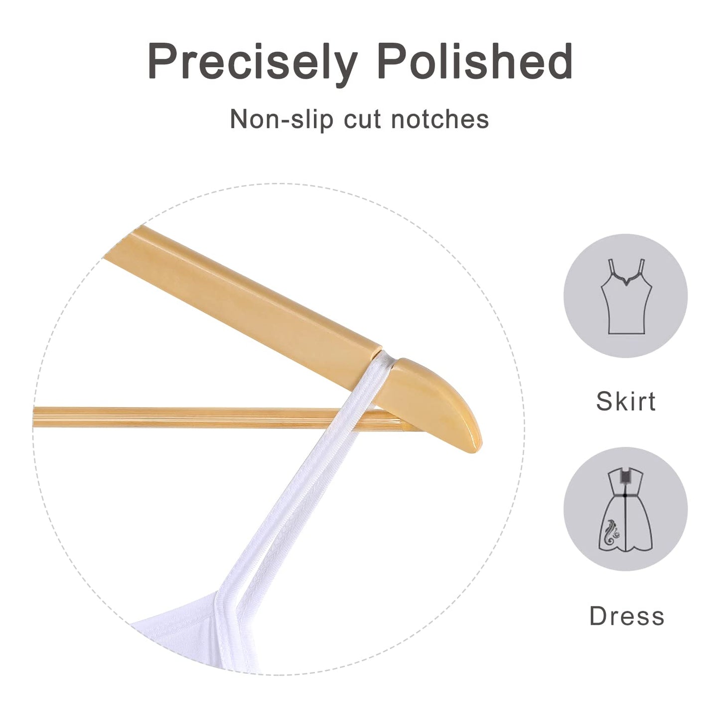 TOPIA HANGER Wooden Hangers (30 Pack), Natural Wooden Coat Hangers with Non Slip Pants Bar, 360°Swivel Hook and Shoulder Notches for Suit, Jacket, Pants, Smooth Finish Clothes Hangers - CT34N30 🍁 All In One Marketplace Canada