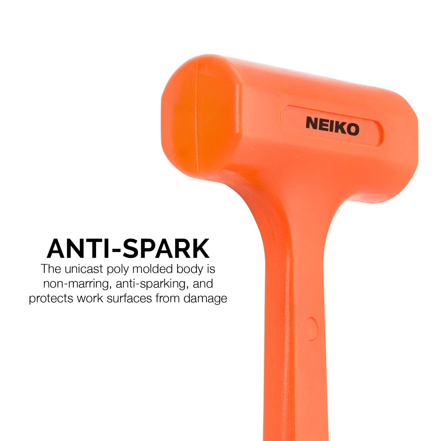 Neiko 02847A Tools Dead Blow Hammer, 2 lb, Neon Orange 🍁 All In One Marketplace Canada