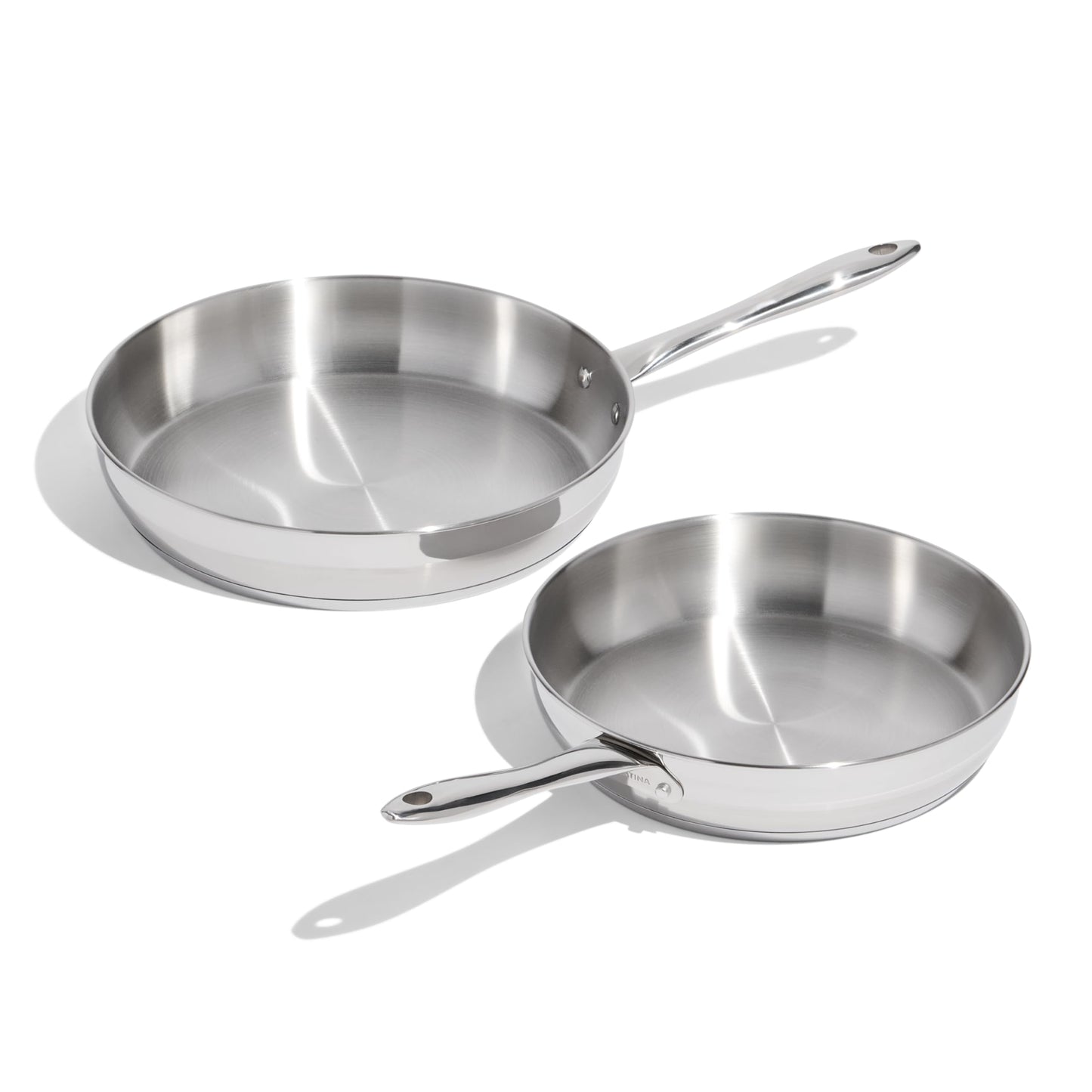 Lagostina Moderna 2 Piece Stainless Steel Pan Set (26cm / 10in and 30cm / 12in), Commercial Capsule Base, Induction Safe Cookware, Dishwasher and Oven Safe up to 400ºF / 204ºF, Silver 🍁 All In One Marketplace Canada
