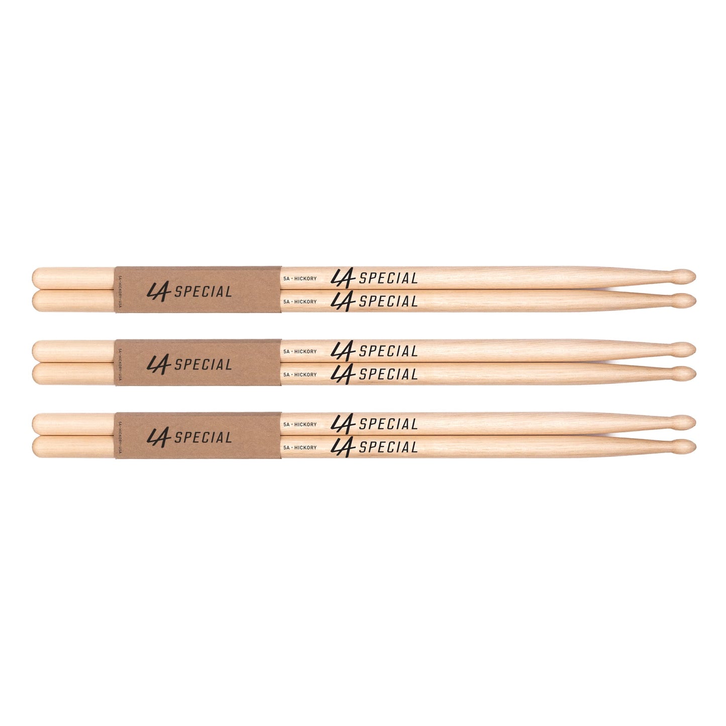 LA Specials Hickory 5A Drum Sticks, Wood Tip, 3-Pair Pack 🍁 All In One Marketplace Canada