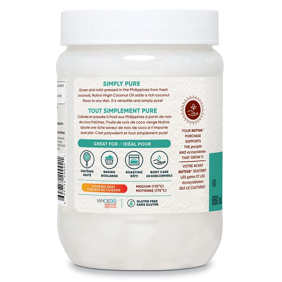 Nutiva Organic Coconut Oil Virgin, 860Ml 🍁 All In One Marketplace Canada