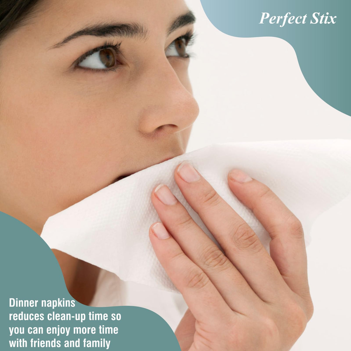Perfect Stix White Dinner Napkin-300 2-Ply White Dinner Napkins, 0.1" Height, 17" width, 15" Length (Pack of 300) 🍁 All In One Marketplace Canada