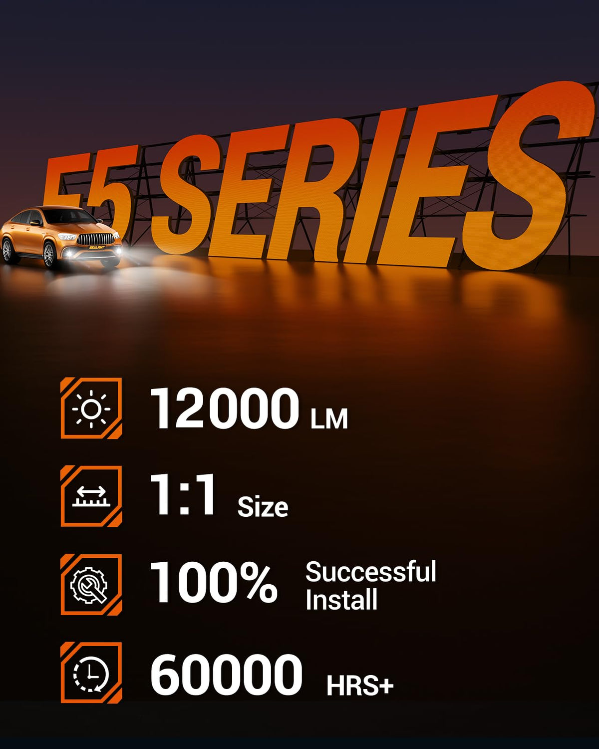 SEALIGHT H11 LED Fog Light Bulbs or DRL, 12000LM H8 H9 H16 Fog Lights LED Bulbs 600% Brightness Upgrade, F5 1:1 Size 100% Successful Installation for Trucks Cars, Pack of 2 🍁 All In One Marketplace Canada