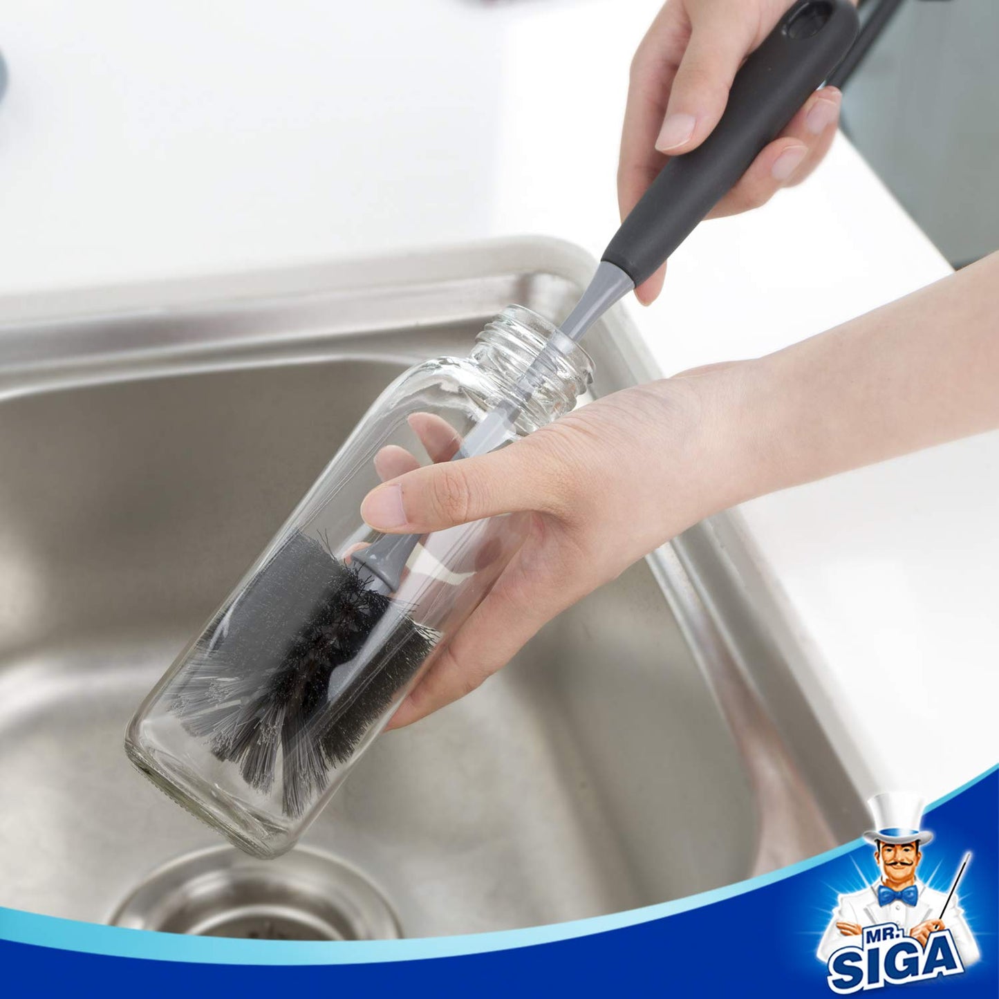 MR.SIGA Long Handle Bottle Brush, Cleaning Brush for Water Bottle, Glassware, 2 Pack 🍁 All In One Marketplace Canada