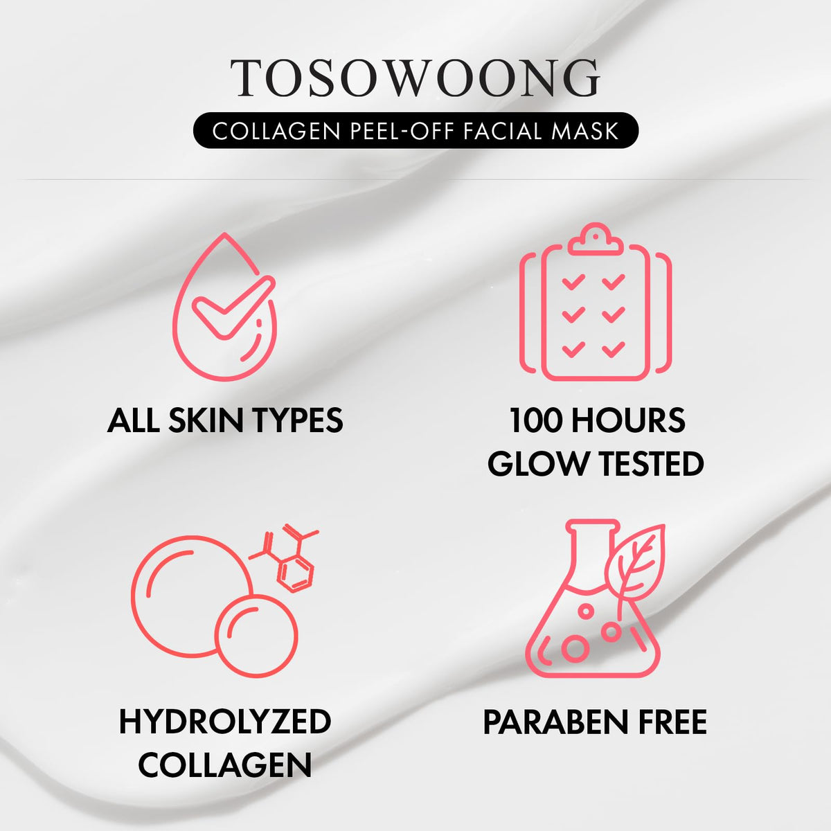 TOSOWOONG Real Collagen Fit, Hydrolyzed Collagen Wrapping Mask, Peel Off Facial Mask for elasticity, Hydrating, Glow, Glass Skin, Face Moisturizer, Self Care, Korean Skin Care, 50ml, 1.69 fl. oz. 🍁 All In One Marketplace Canada