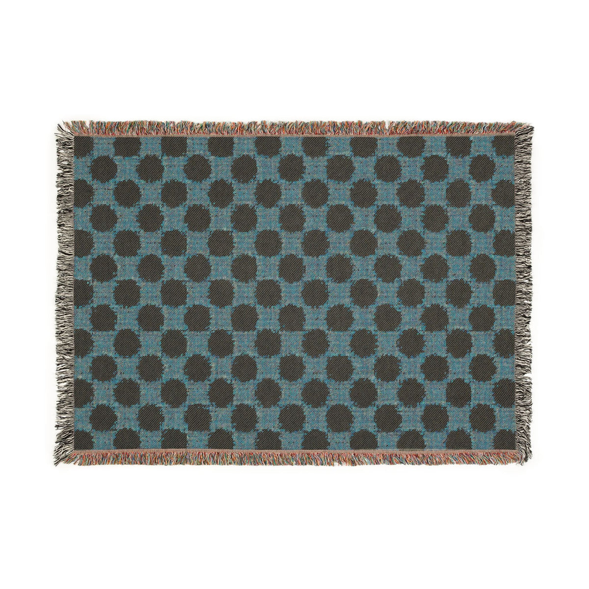 Geometric Checkered Woven Throw Blanket