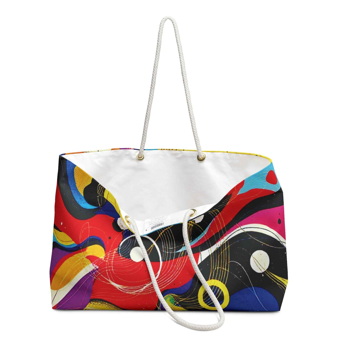 Abstract Colorful Swirl Weekender Bag | Bold Geometric Tote