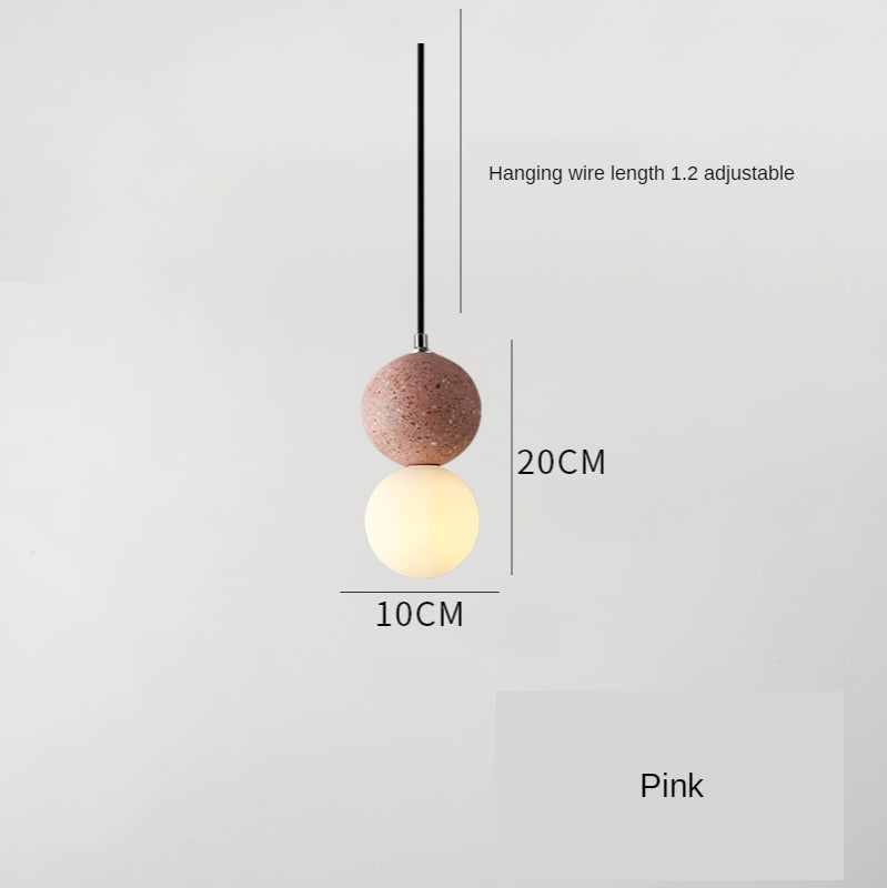 Terrazzo Glass Pendant Light - Modern Nordic Cement Chandelier for Restaurant Bar