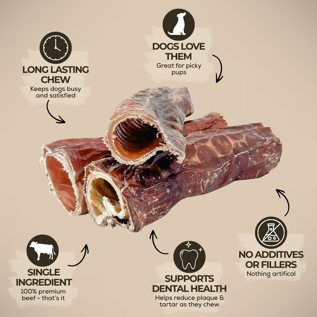 6 Inch Trachea Wrapped in Jerky