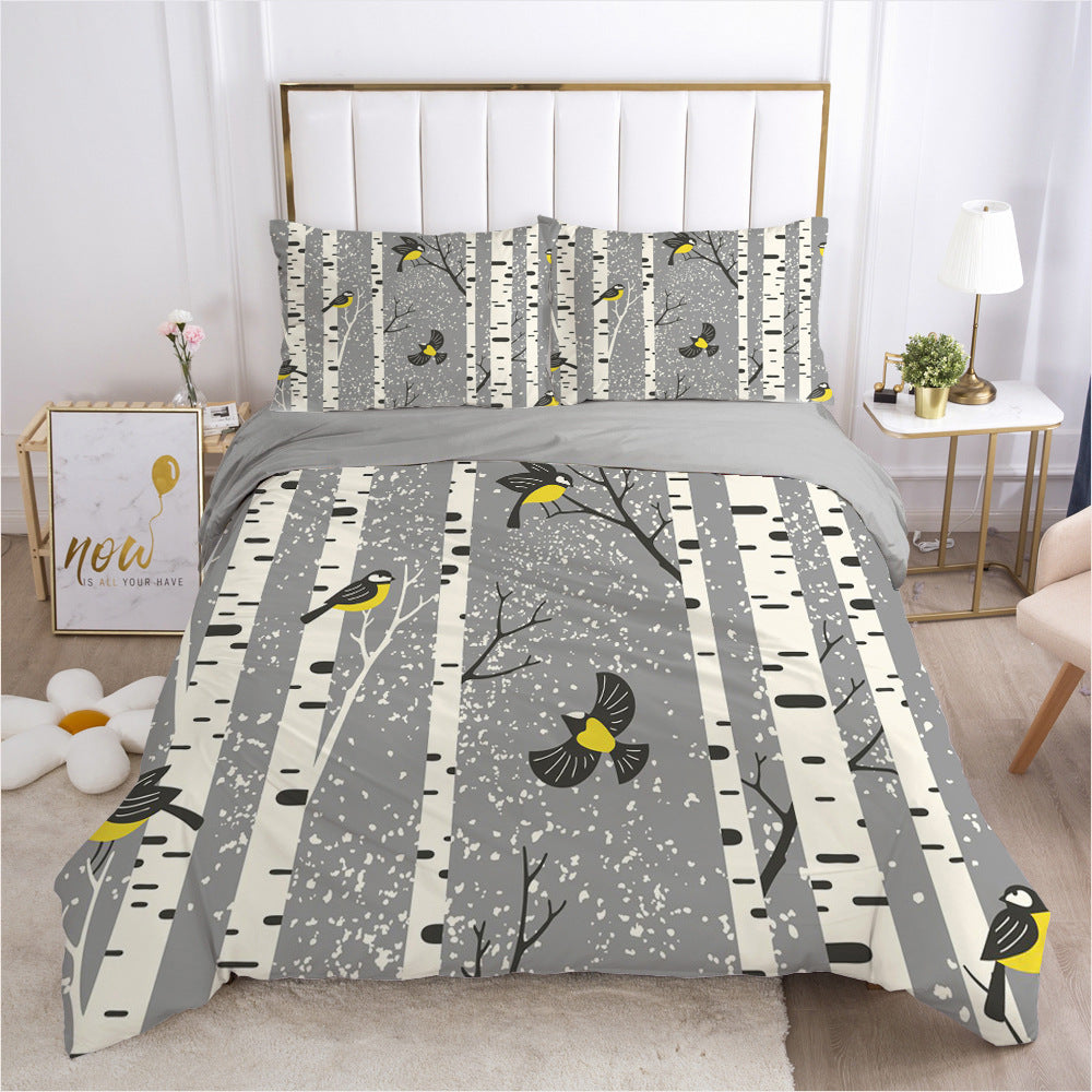 Nordic Spring Green Leaf Bedding Set