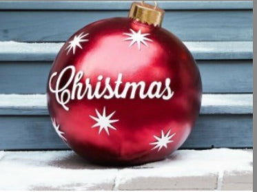 Giant Inflatable 60cm Christmas Ball Ornaments, Outdoor Waterproof PVC Ornament Ball, Holiday Decor, Pack Options
