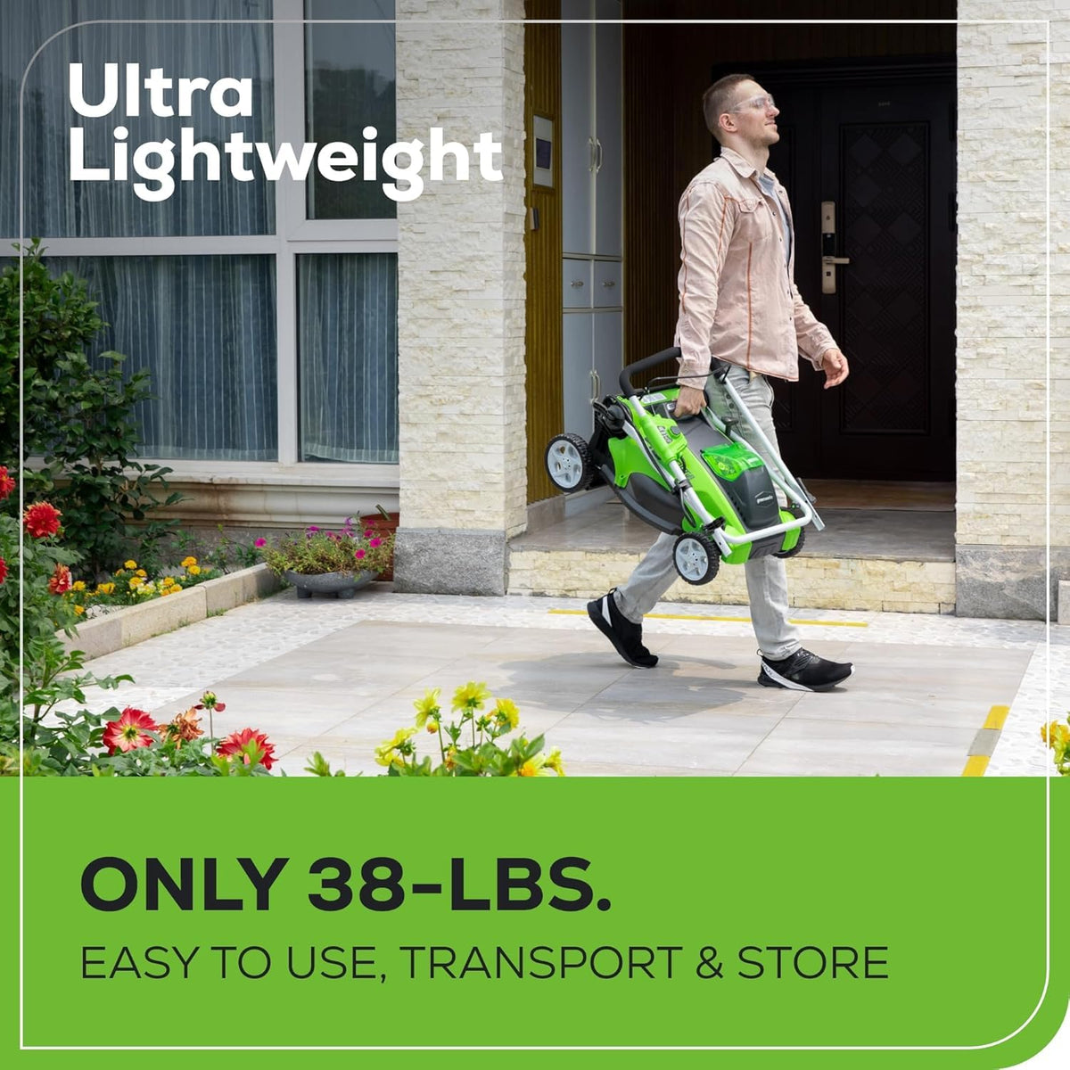 Greenworks 40V 16-inch Cordless Lawn Mower, 4.0 Ah Battery and Charger Included 25242 🍁 All In One Marketplace Canada