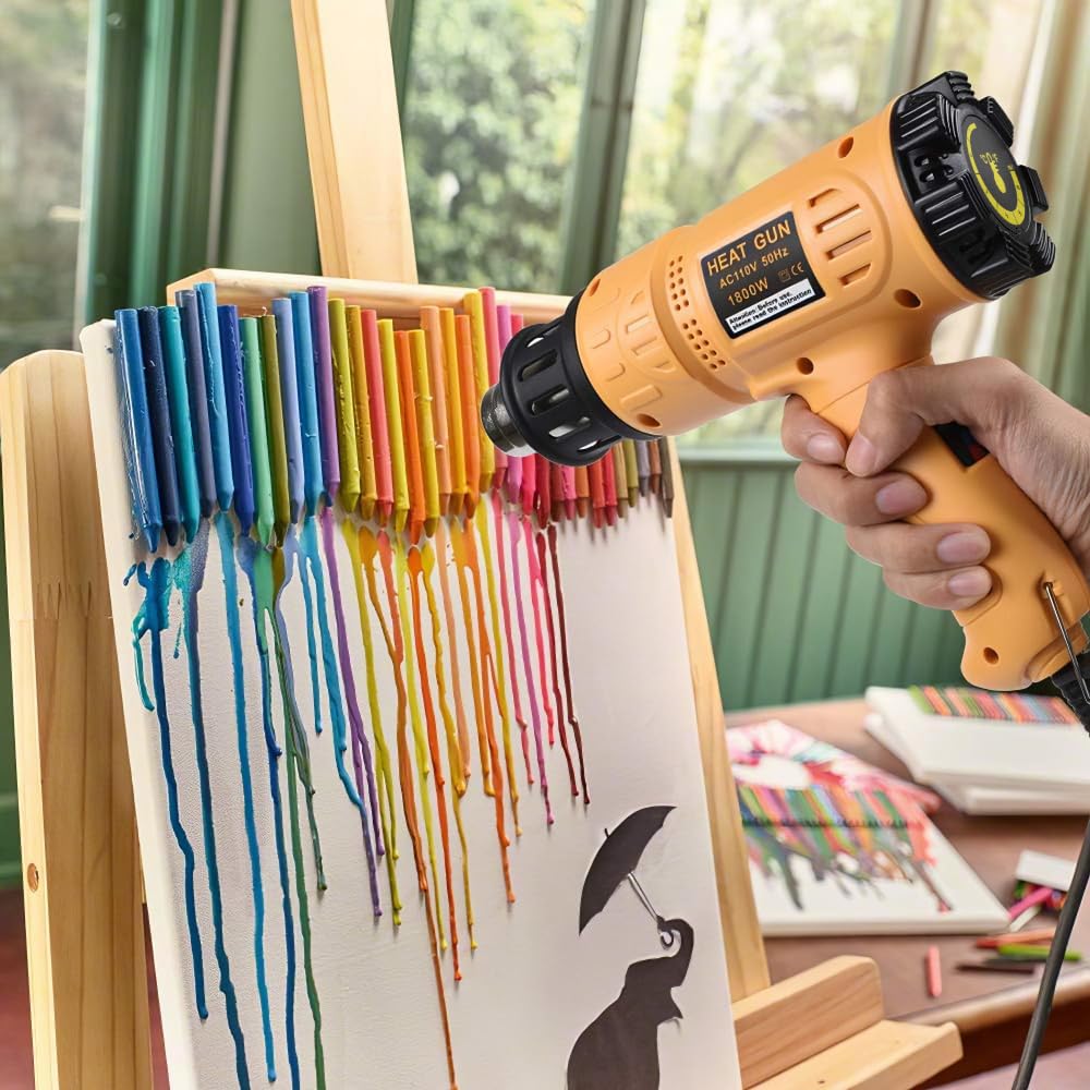 SEEKONE Heat Gun 1800W 122℉-1202℉（50℃- 650℃）Fast Heating Heavy Duty Hot Air Gun Kit Variable Temperature Control Overheat Protection with 4 Nozzles for Crafts, Shrinking PVC, Stripping Paint(5.2FT) 🍁 All In One Marketplace Canada