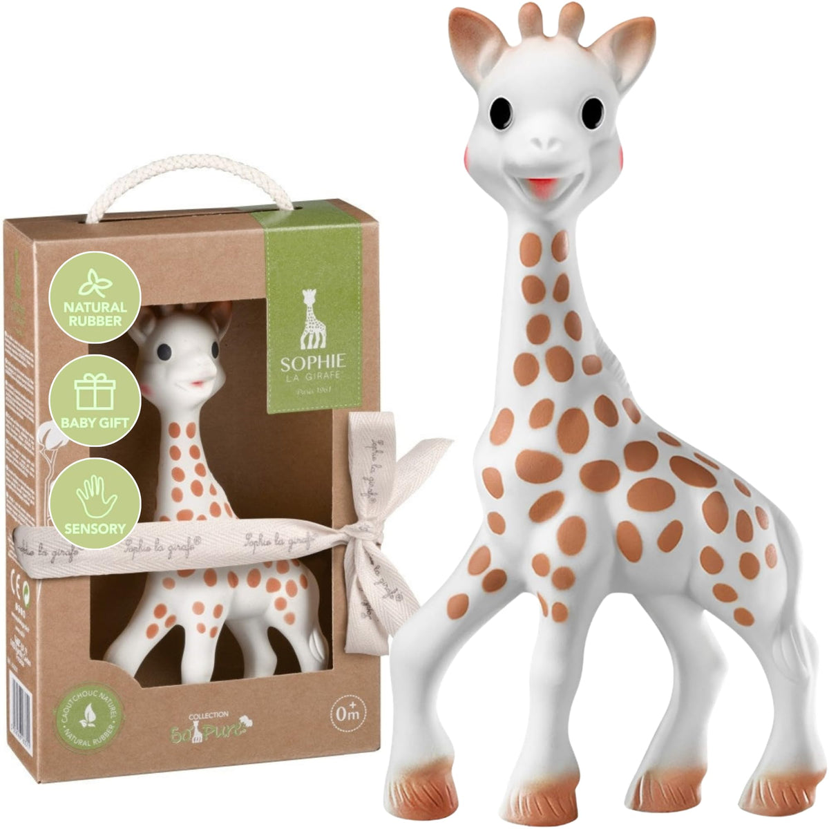 Sophie la Girafe - So Pure Box - Original Baby Teething Toy 100% Natural Rubber - BPA-Free, Non-Toxic, Vegan, Sensory Stimulating Teether for Newborns 0+ Months - 616331 🍁 All In One Marketplace Canada