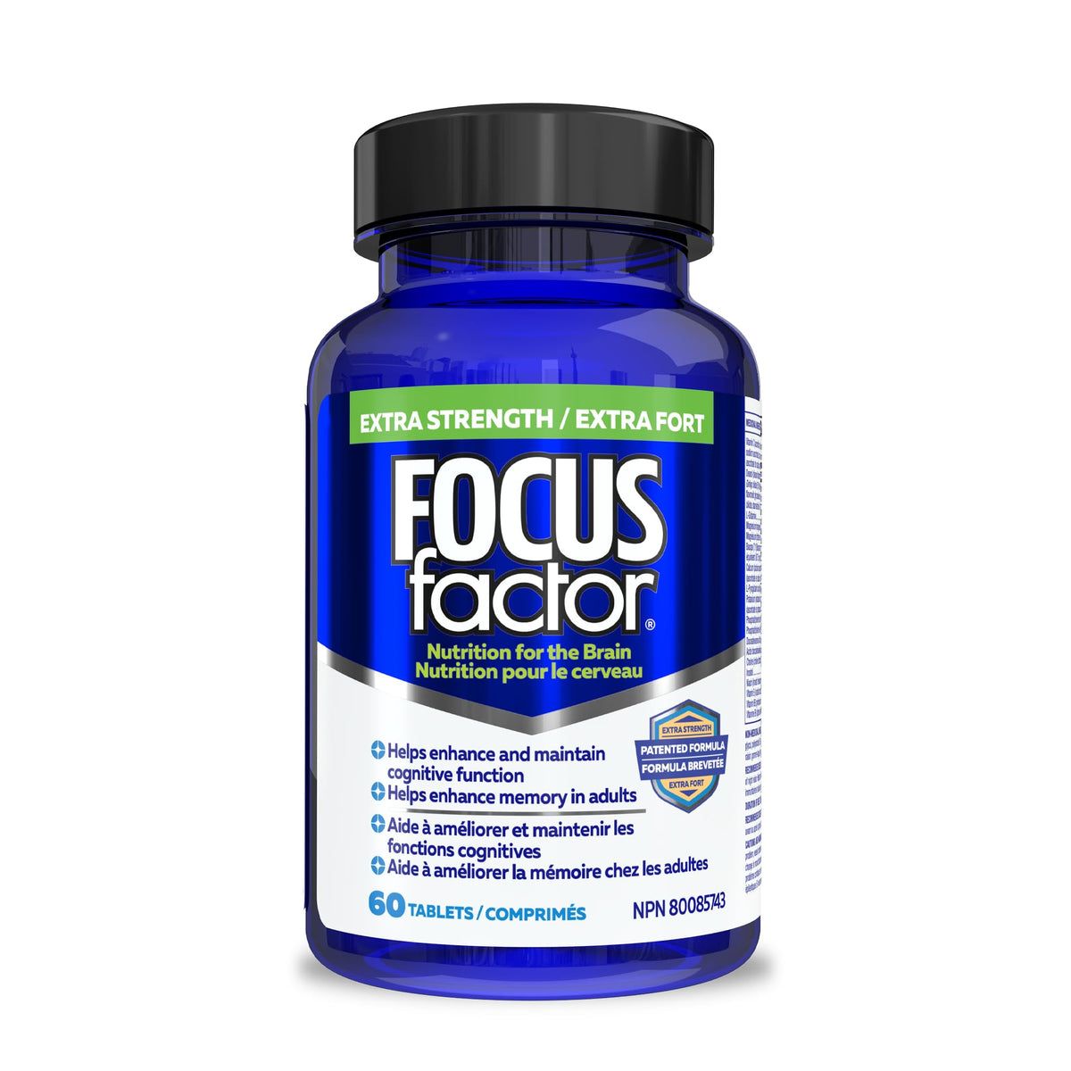 Focus Factor Extra Strength, 60ct - Multivitamin Supplement with Vitamin B6, B12, D3, Zinc, Phosphatidylserine, Bacopa Monnieri, Ginkgo Biloba & DMAE to enhance memory & cognitive function in adults 🍁 All In One Marketplace Canada
