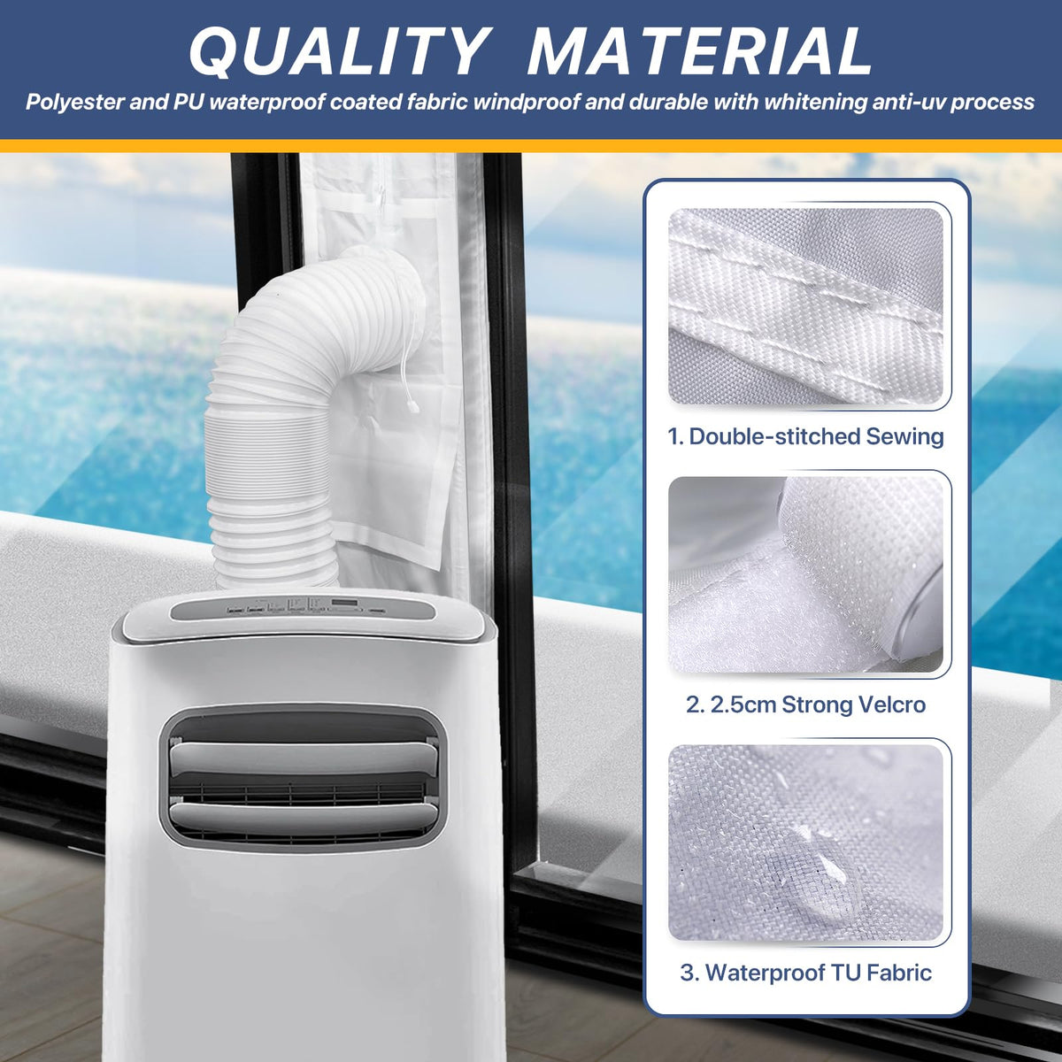 LOVIGA Universal Sliding Door Seal for Portable Air Conditioner and Dryer, 100% Sealing AC Door Vent Kit for Max 15cm Diameter Exhaust Hose, 25X192~232 Length Adjustable for Moblie A/C 🍁 All In One Marketplace Canada