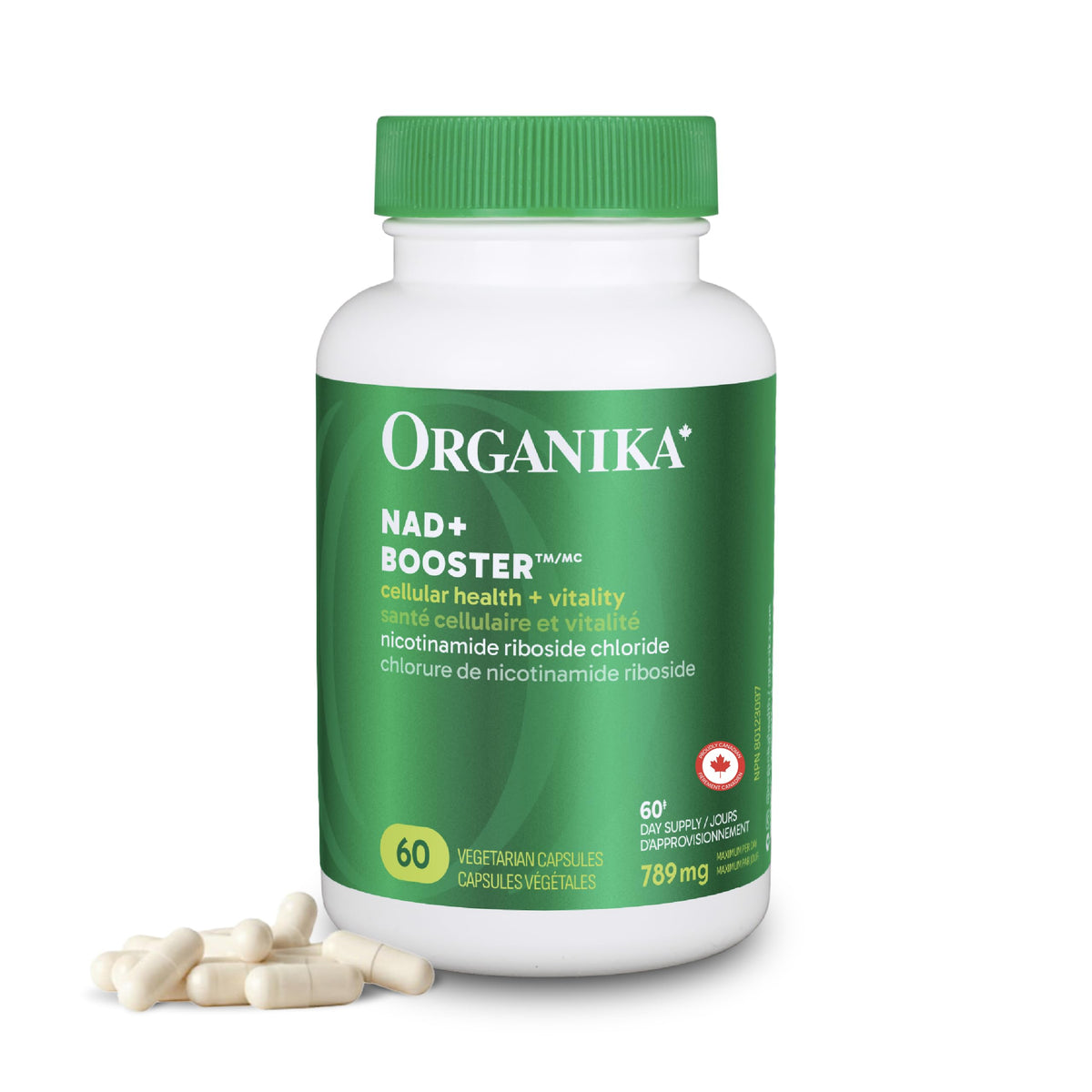 Organika Canadian-Made NAD+ Booster - NRC - for Energy Metabolism, Healthy Aging, Vitamin B3, and Cellular Health - 60vcaps, 60 Day Supply 🍁 All In One Marketplace Canada
